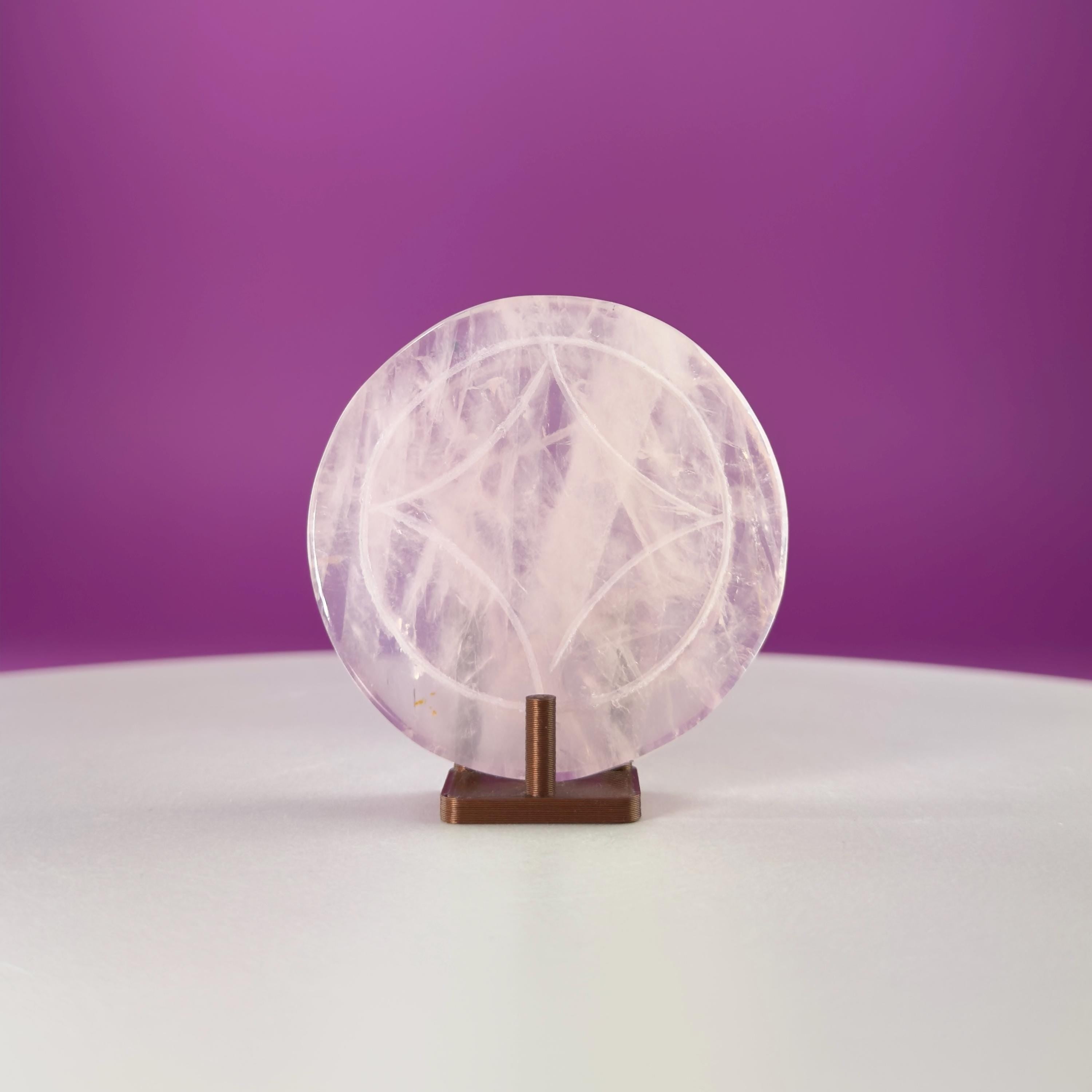 Rose Quartz Money Coin  Love & Abundance Crystal  Heart Chakra Prosperity Stone