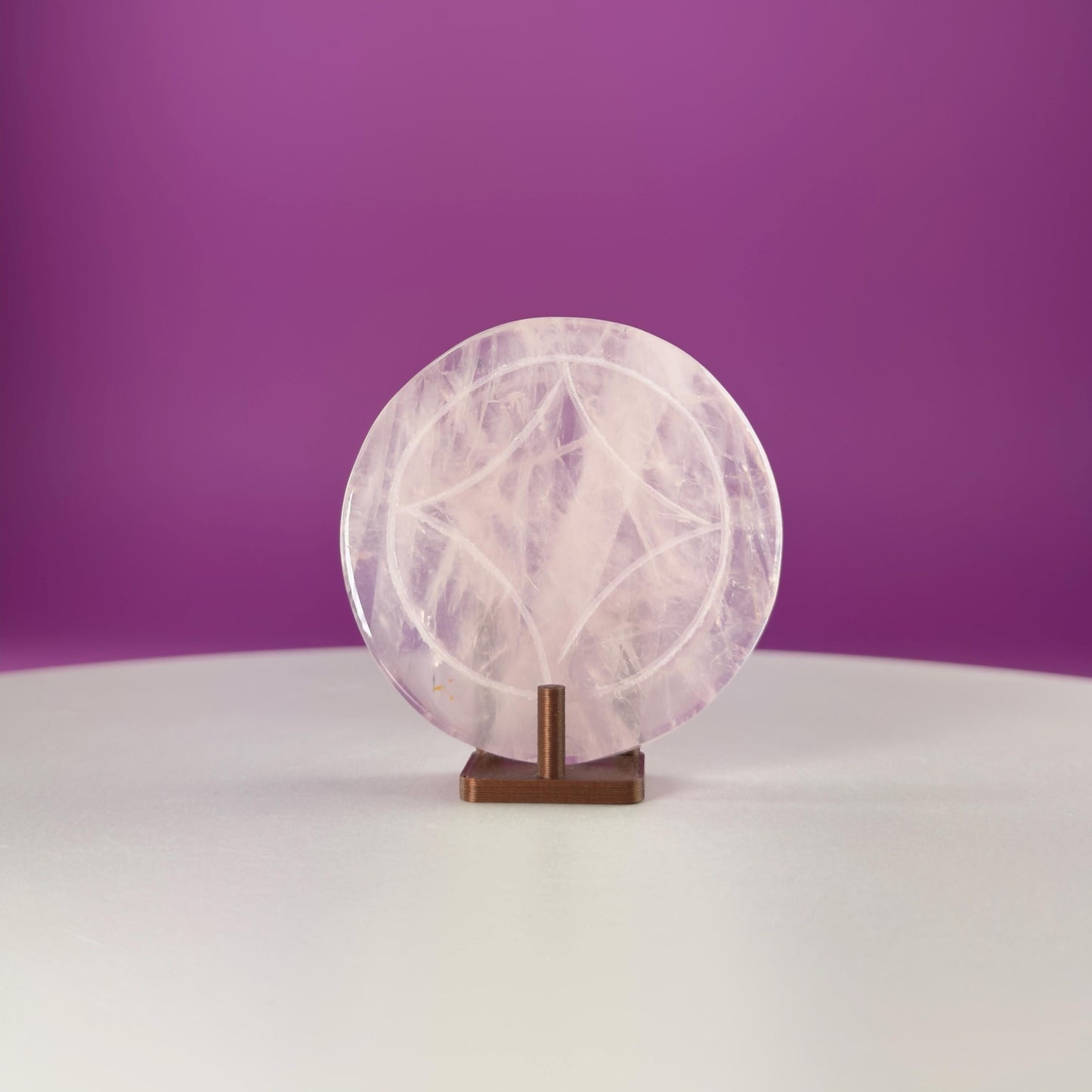 Rose Quartz Money Coin  Love & Abundance Crystal  Heart Chakra Prosperity Stone