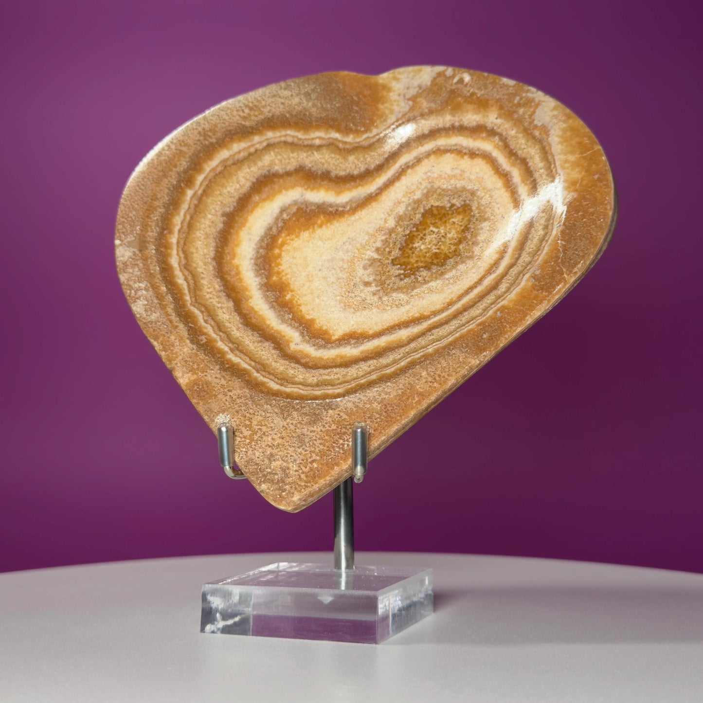 Aragonite Heart Bowl – 315g Polished Crystal Offering Dish