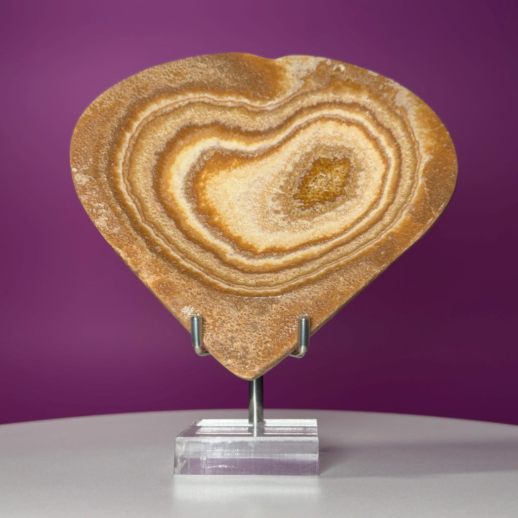 Aragonite Heart Bowl – 315g Polished Crystal Offering Dish