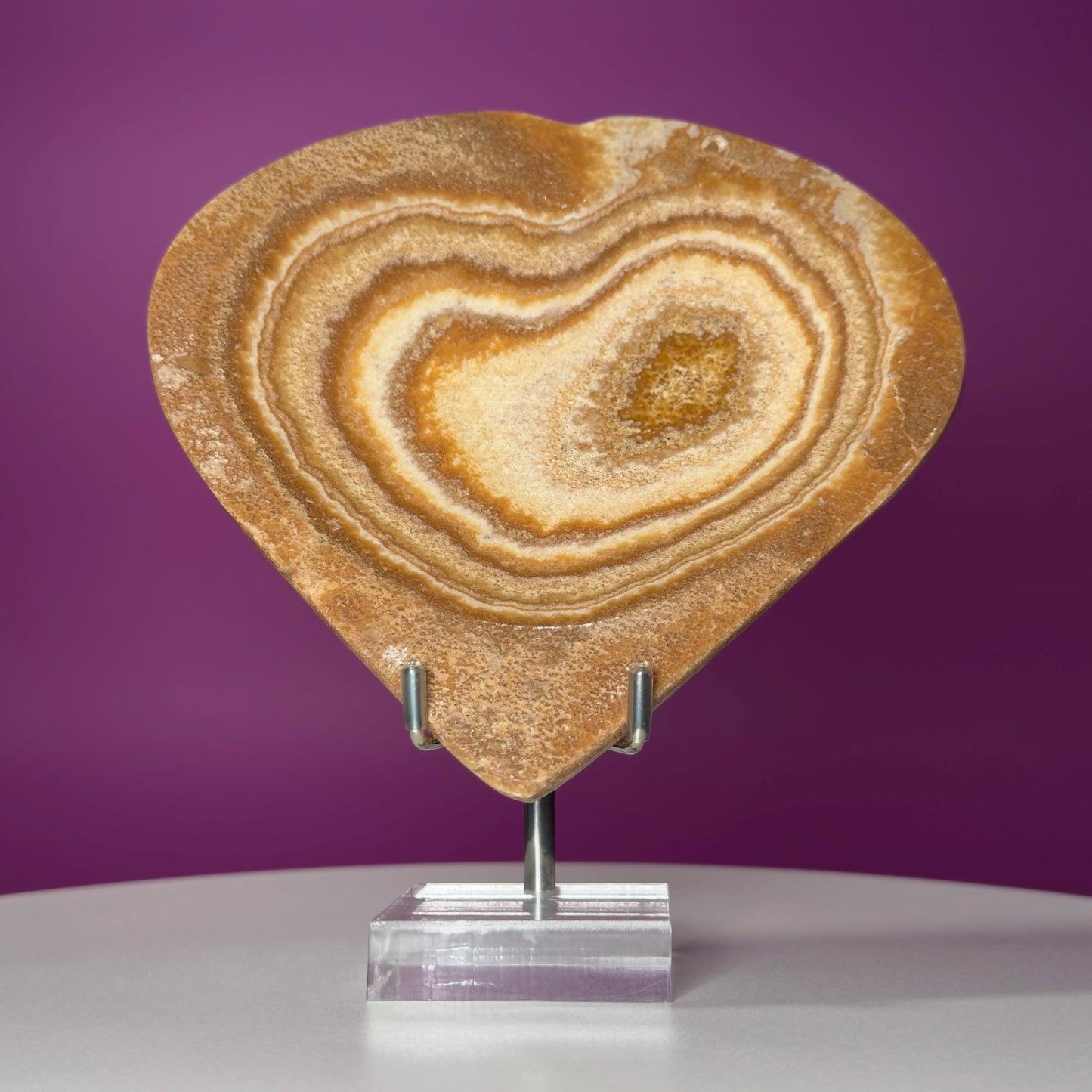 Aragonite Heart Bowl – 315g Polished Crystal Offering Dish