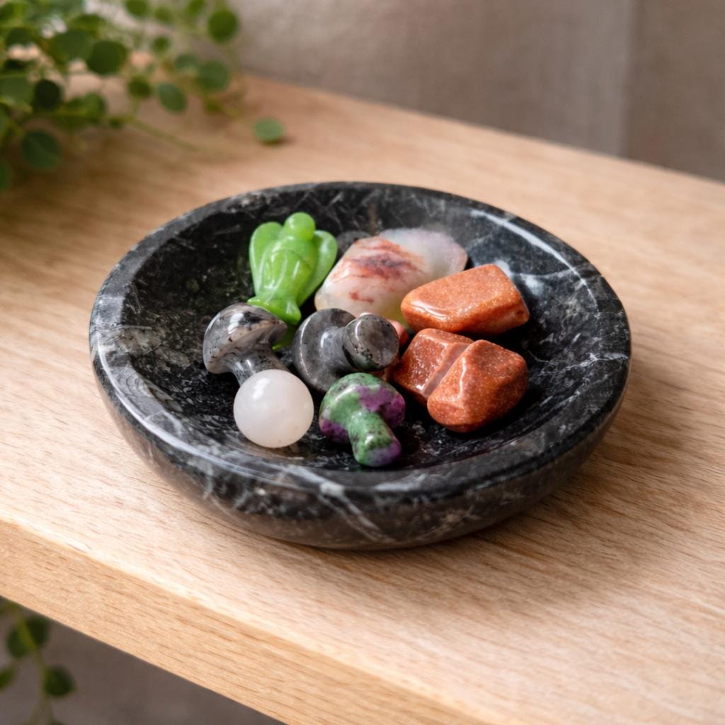 Mini Orthoceras Offering Bowl – 151g Fossil Crystal Dish for Altars & Ritual Work