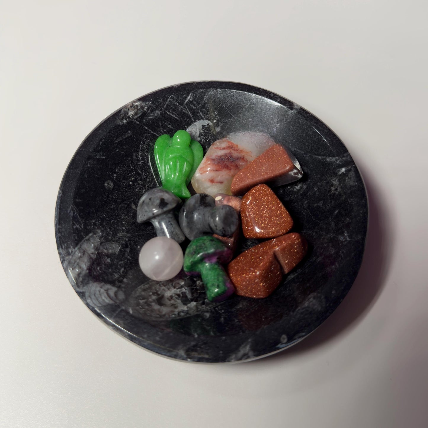 Mini Orthoceras Offering Bowl – 151g Fossil Crystal Dish for Altars & Ritual Work