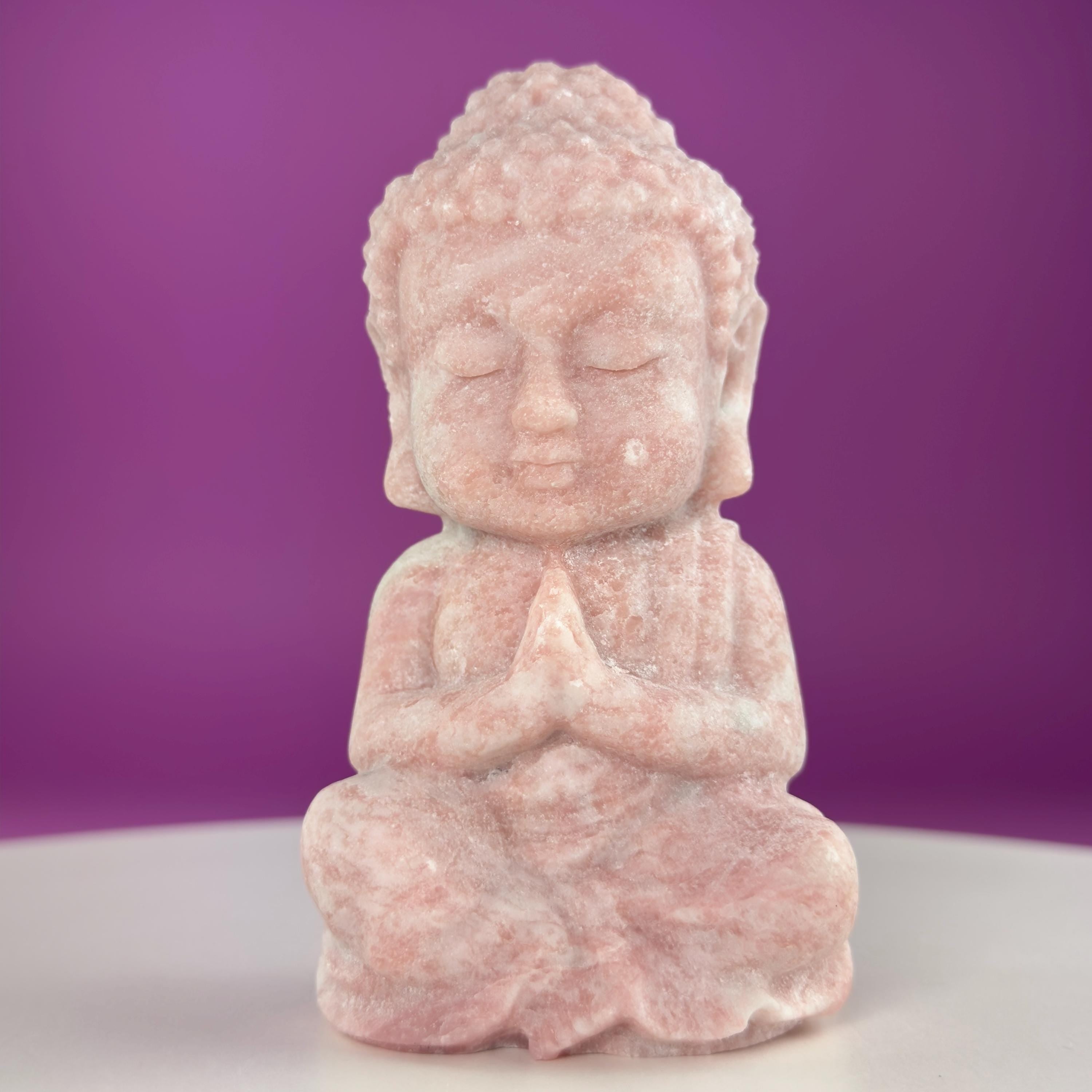 Pink Opal Buddha Carving – 471g Crystal Statue for Love, Emotional Healing & Peaceful Energy