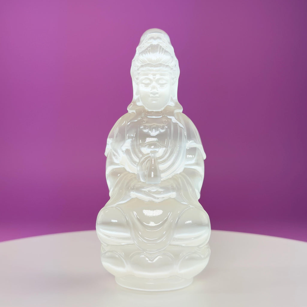 Selenite Guanyin – 455g Crystal Goddess of Compassion