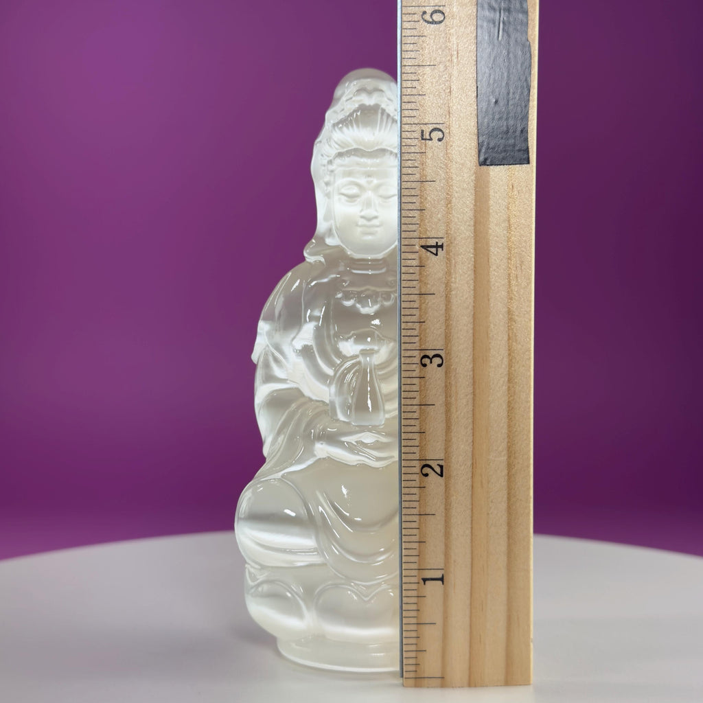 Selenite Guanyin – 455g Crystal Goddess of Compassion