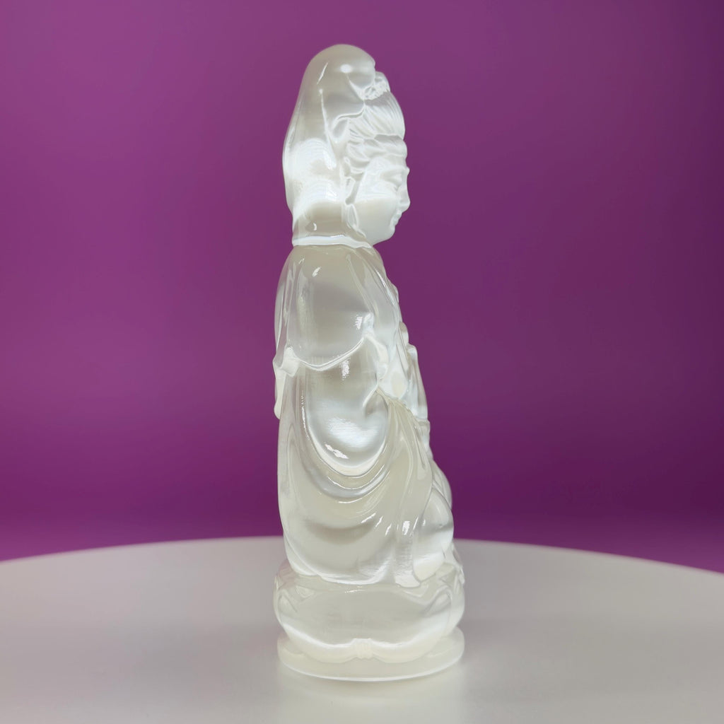 Selenite Guanyin – 455g Crystal Goddess of Compassion