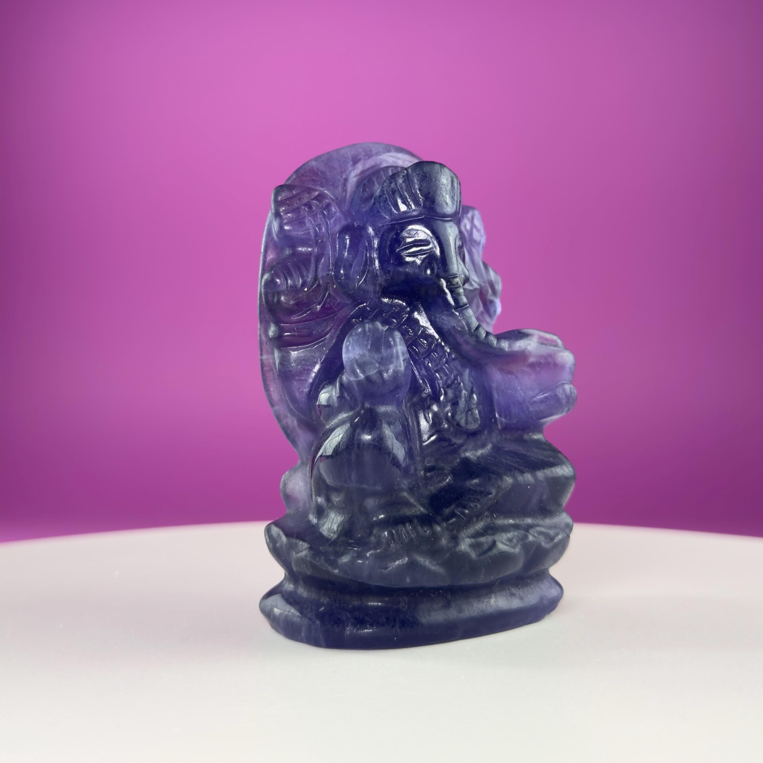 Fluorite Ganesha – 436g Crystal God of Prosperity & Clarity