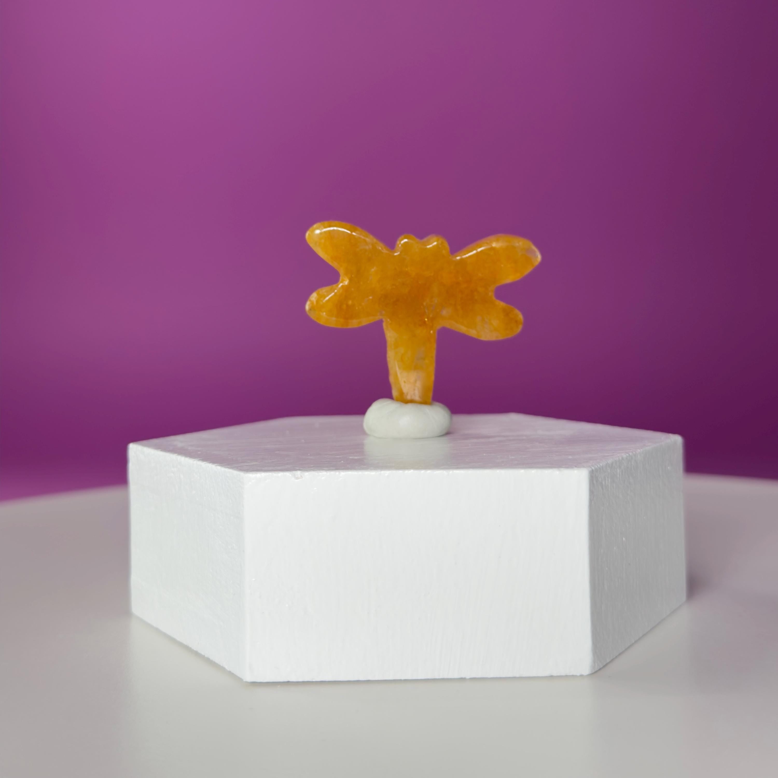 Golden Healer Dragonfly Mini 17g | Healing Crystal Carving | Transformation Pocket Stone Gift