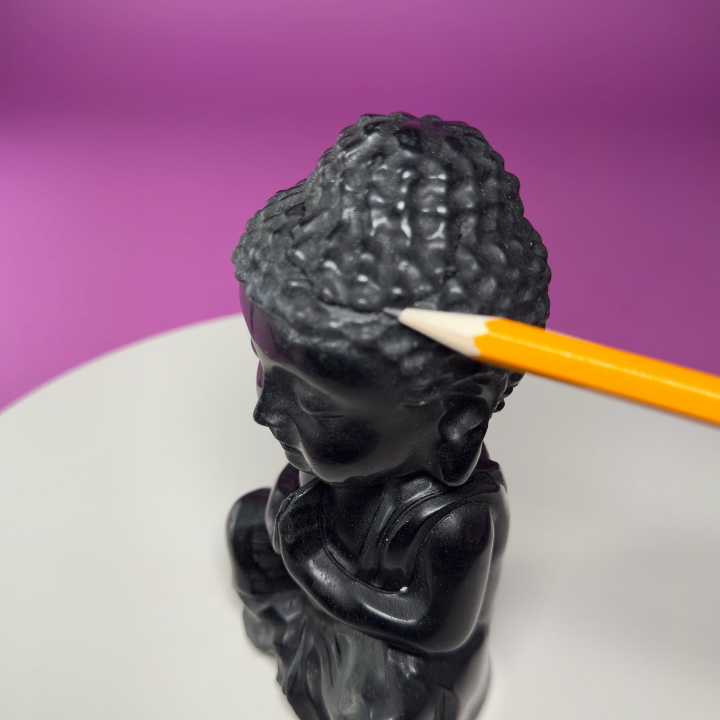 Black Obsidian Baby Buddha – 884g Premium Statement Altar Statue