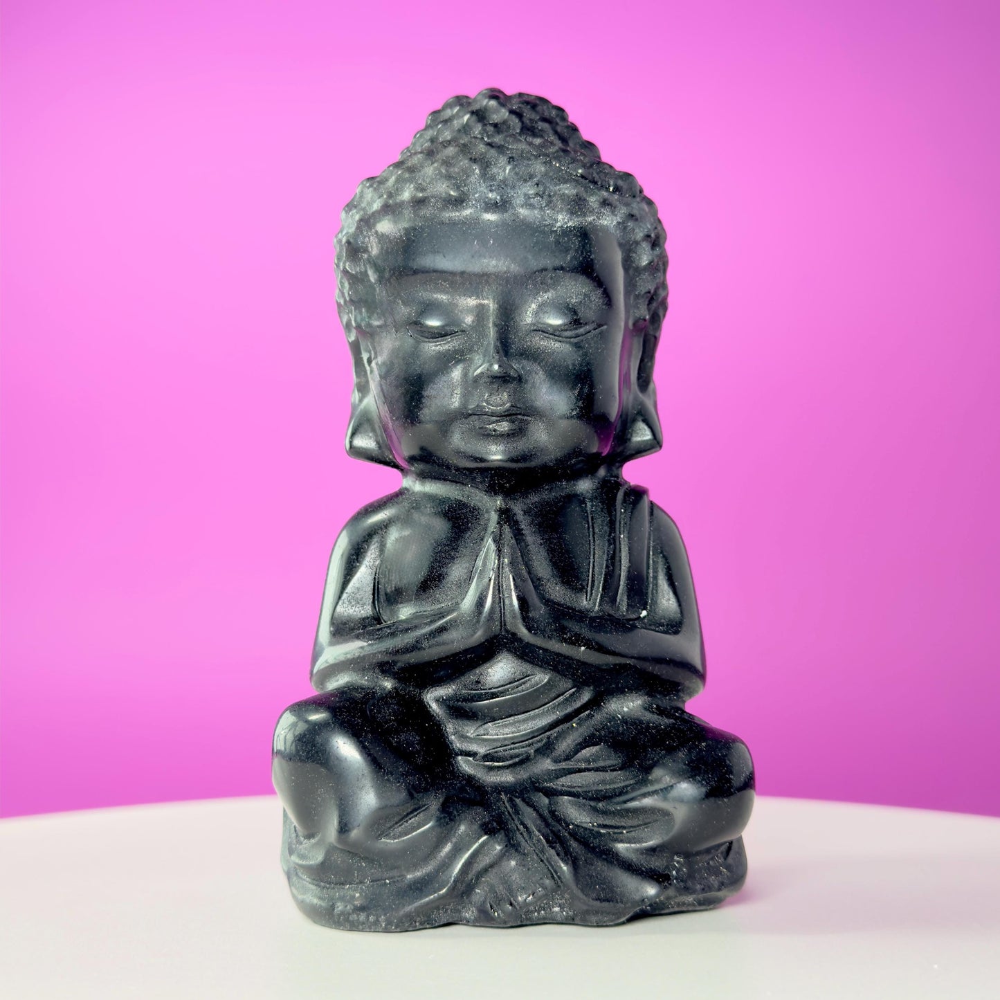 Black Obsidian Baby Buddha – 884g Premium Statement Altar Statue