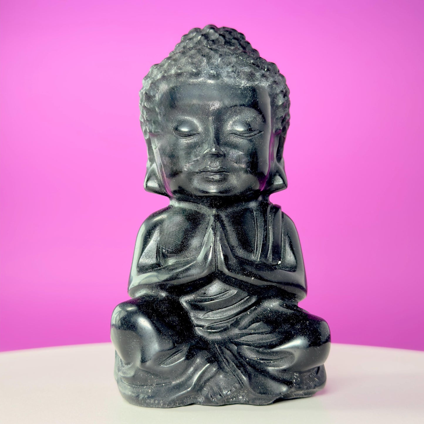 Black Obsidian Baby Buddha – 884g Premium Statement Altar Statue