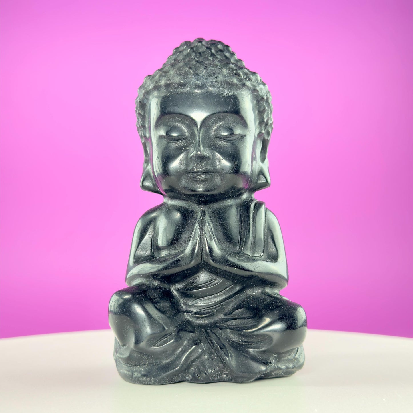 Black Obsidian Baby Buddha – 884g Premium Statement Altar Statue