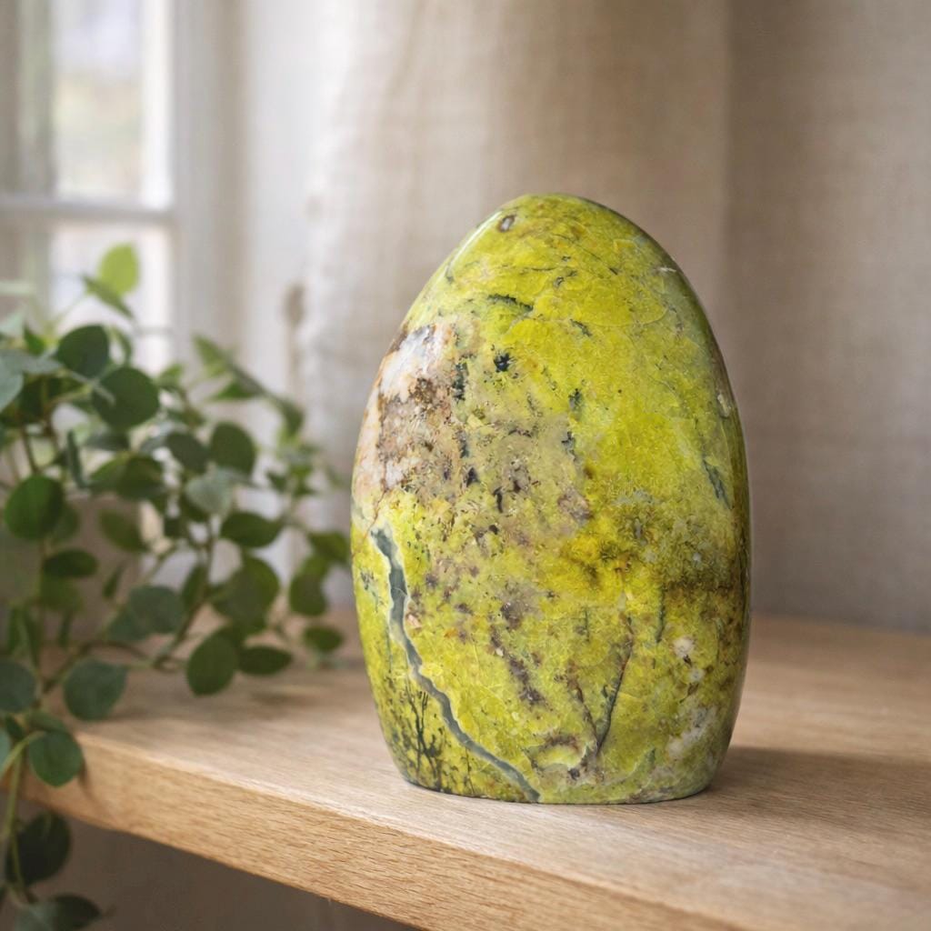Green Opal Free Form – 390g Polished Abundance & Prosperity Crystal