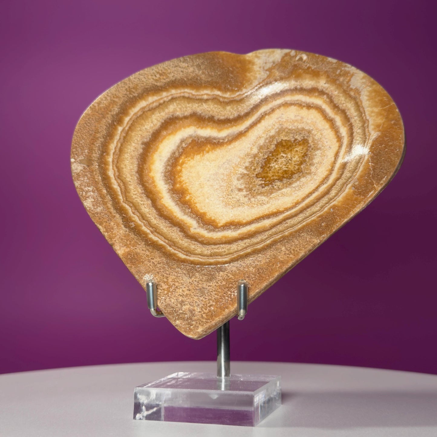 Aragonite Heart Bowl – 315g Polished Crystal Offering Dish