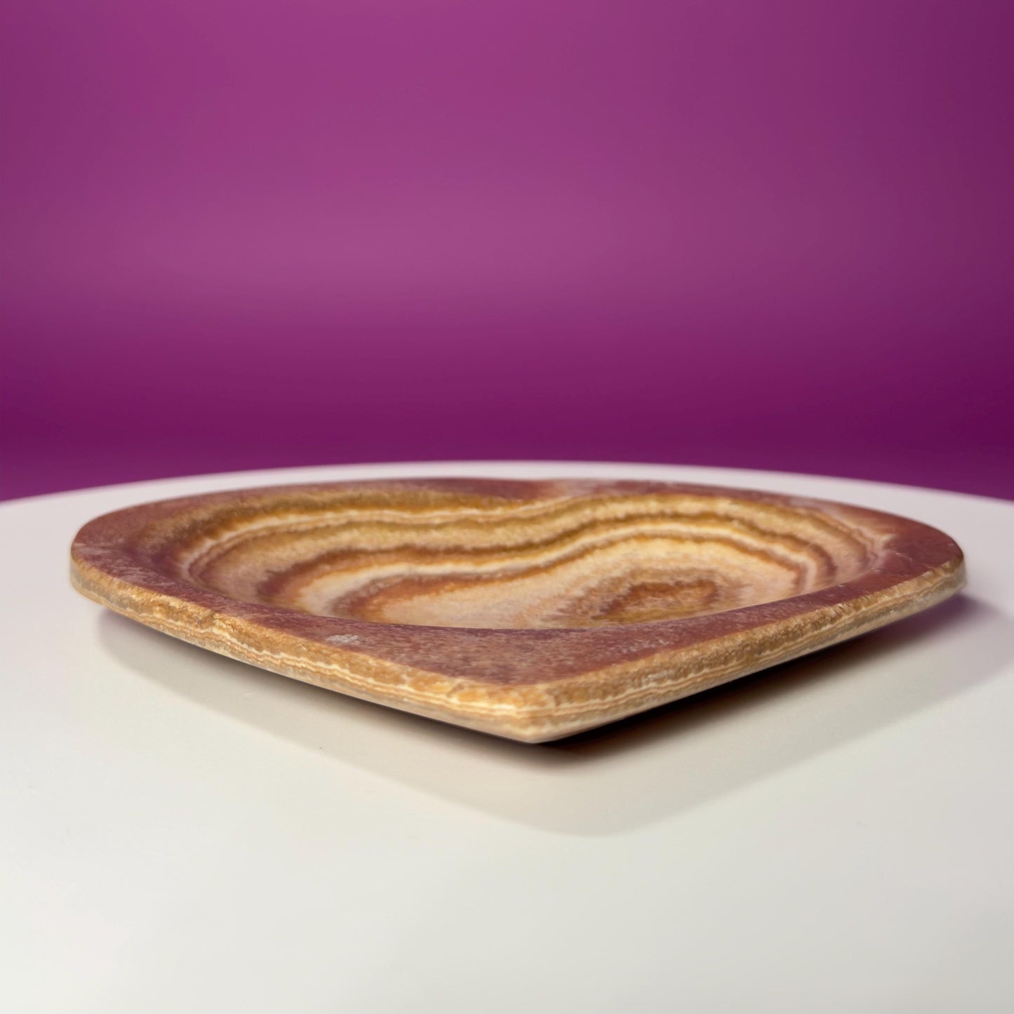 Aragonite Heart Bowl – 315g Polished Crystal Offering Dish