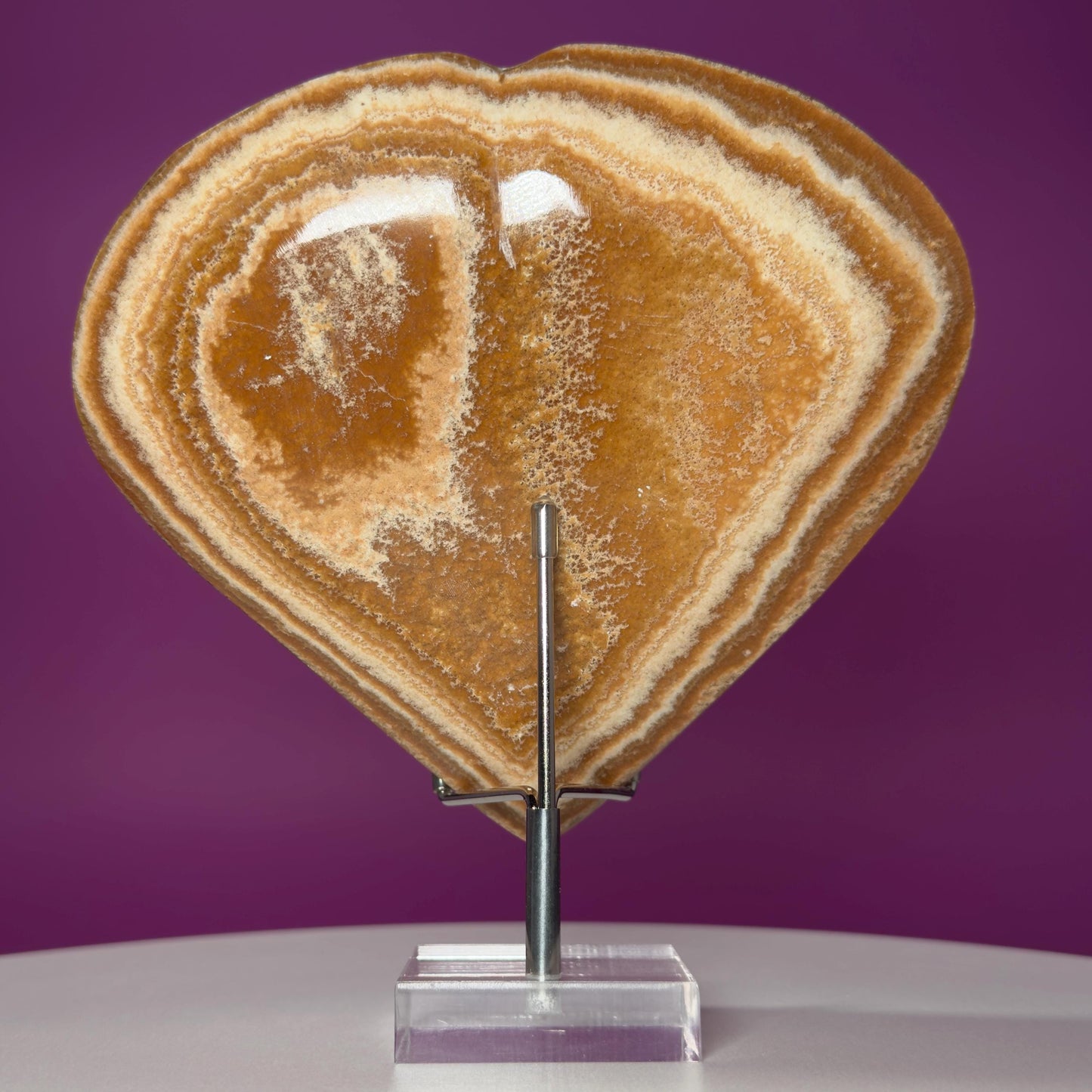 Aragonite Heart Bowl – 315g Polished Crystal Offering Dish