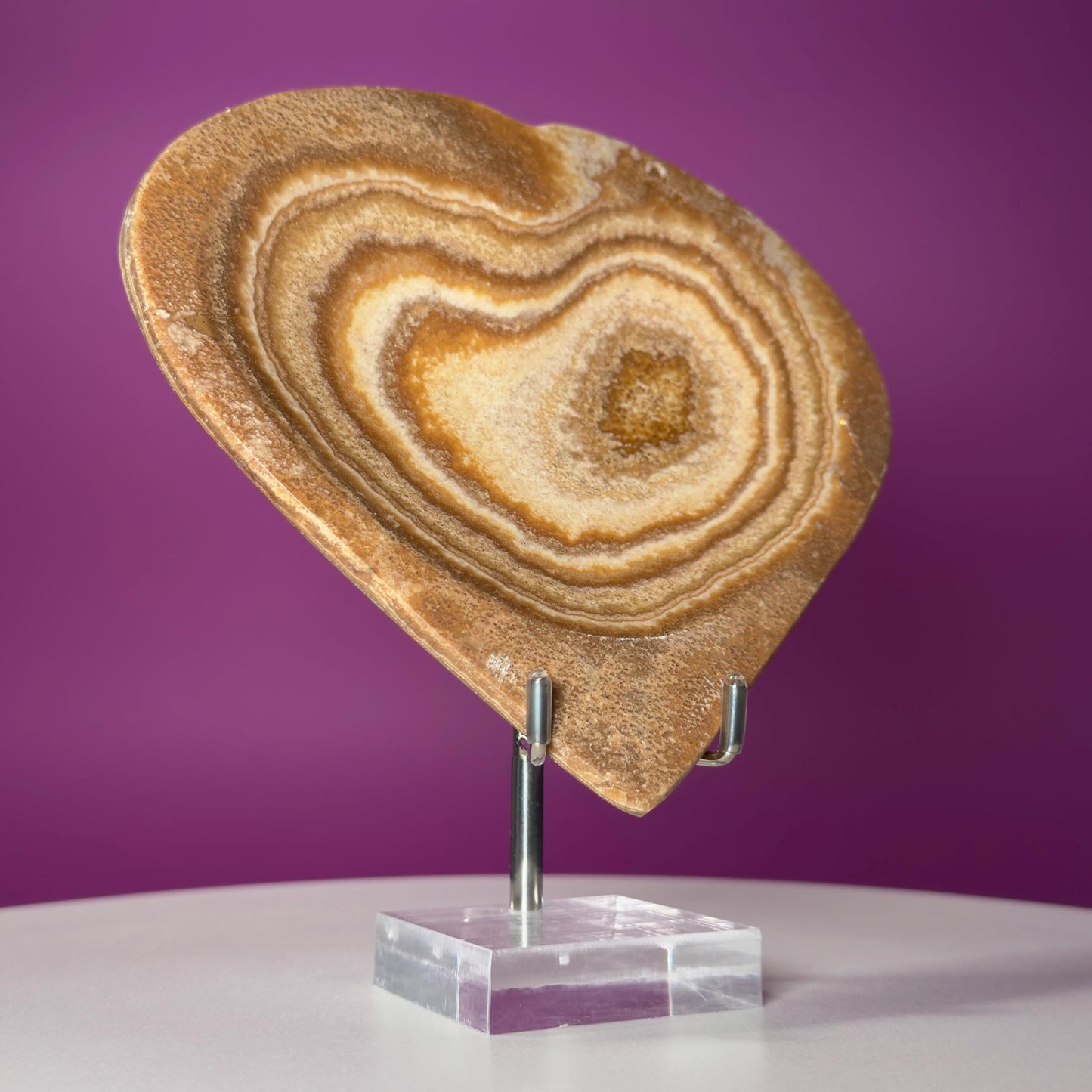 Aragonite Heart Bowl – 315g Polished Crystal Offering Dish