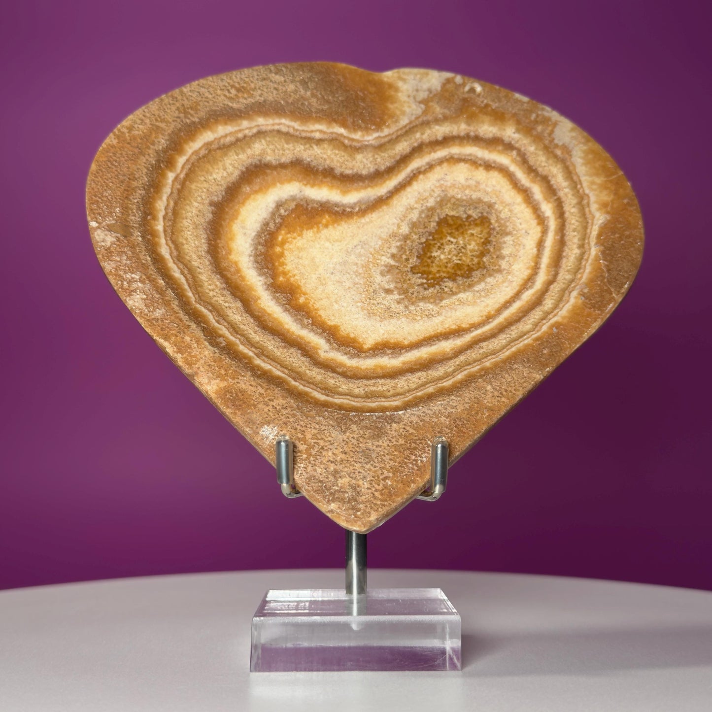 Aragonite Heart Bowl – 315g Polished Crystal Offering Dish