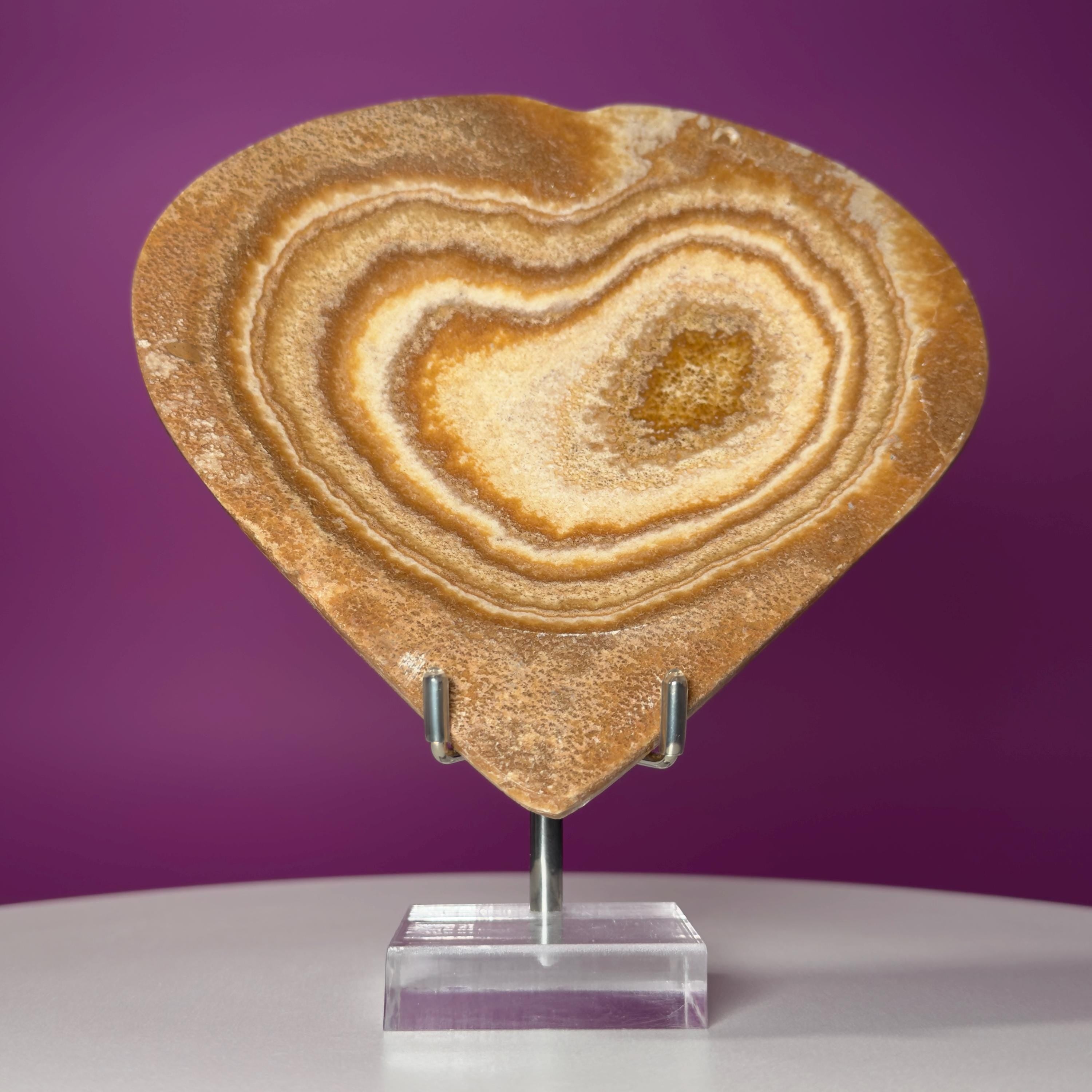 Aragonite Heart Bowl – 315g Polished Crystal Offering Dish