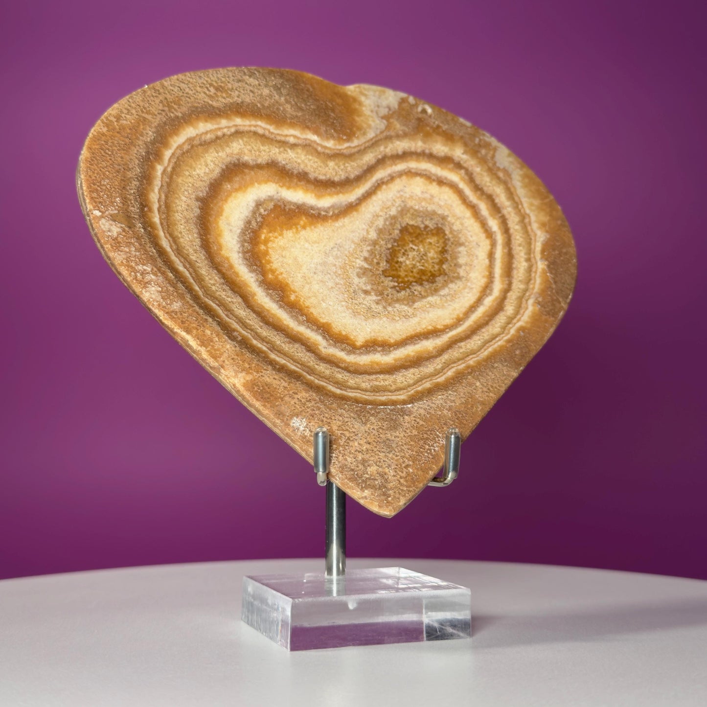 Aragonite Heart Bowl – 315g Polished Crystal Offering Dish