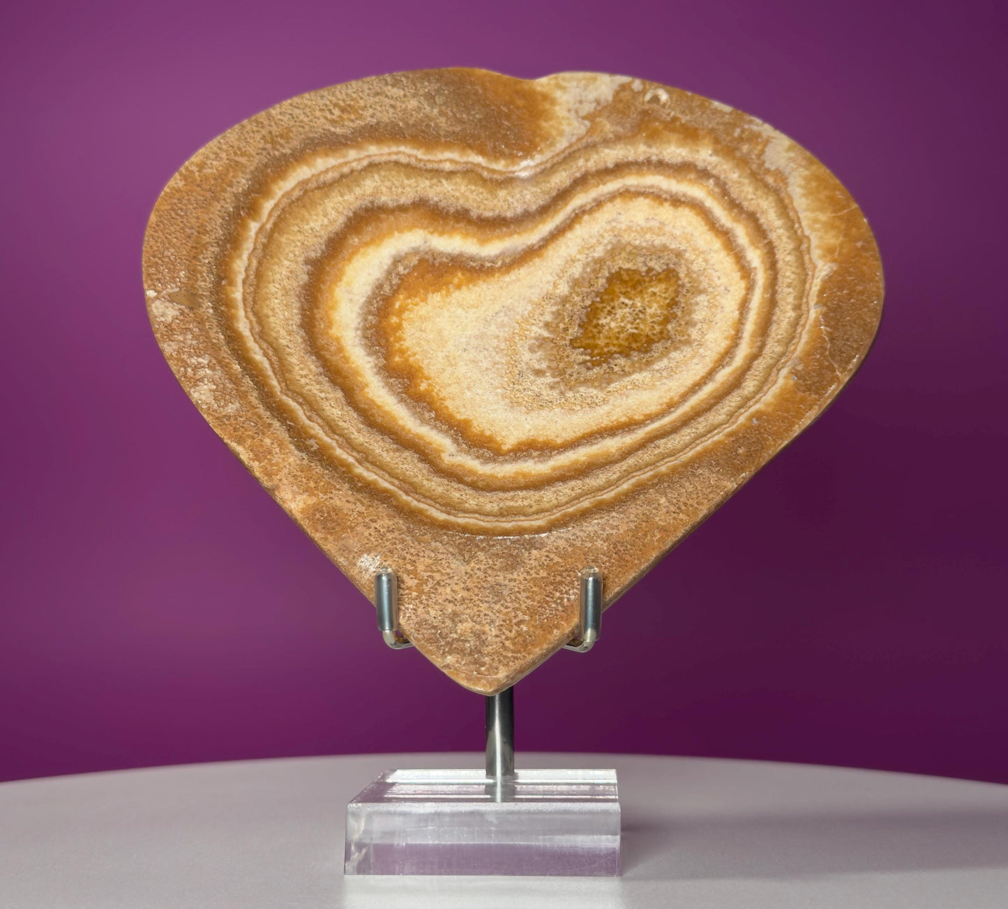 Aragonite Heart Bowl – 315g Polished Crystal Offering Dish