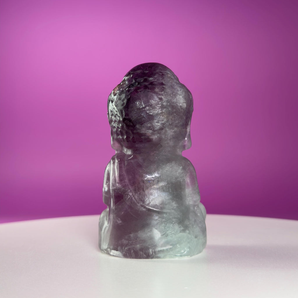 Purple Fluorite Baby Buddha Carving – 525g