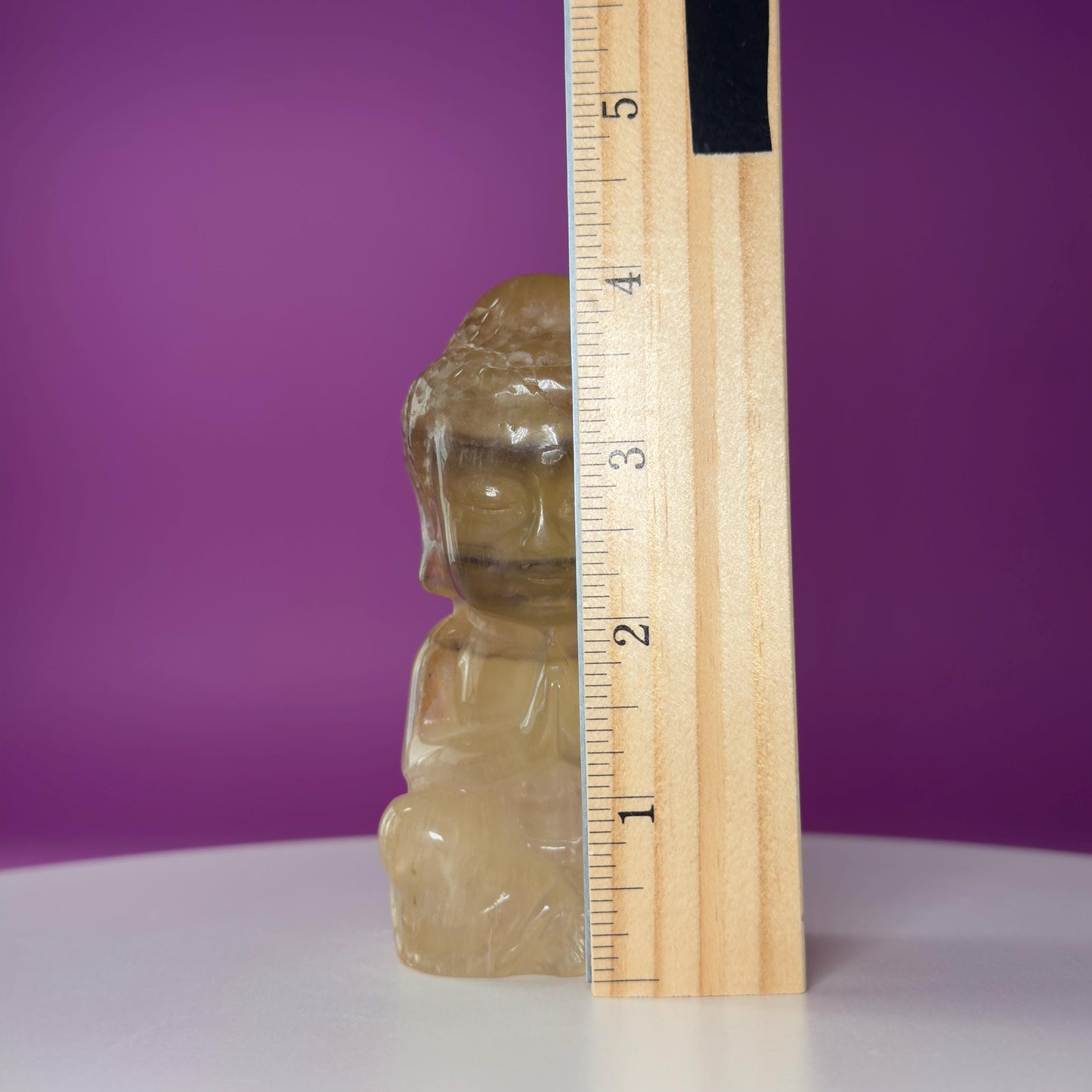 Yellow Fluorite Baby Buddha Carving – Meditation Crystal Statue for Spiritual Decor