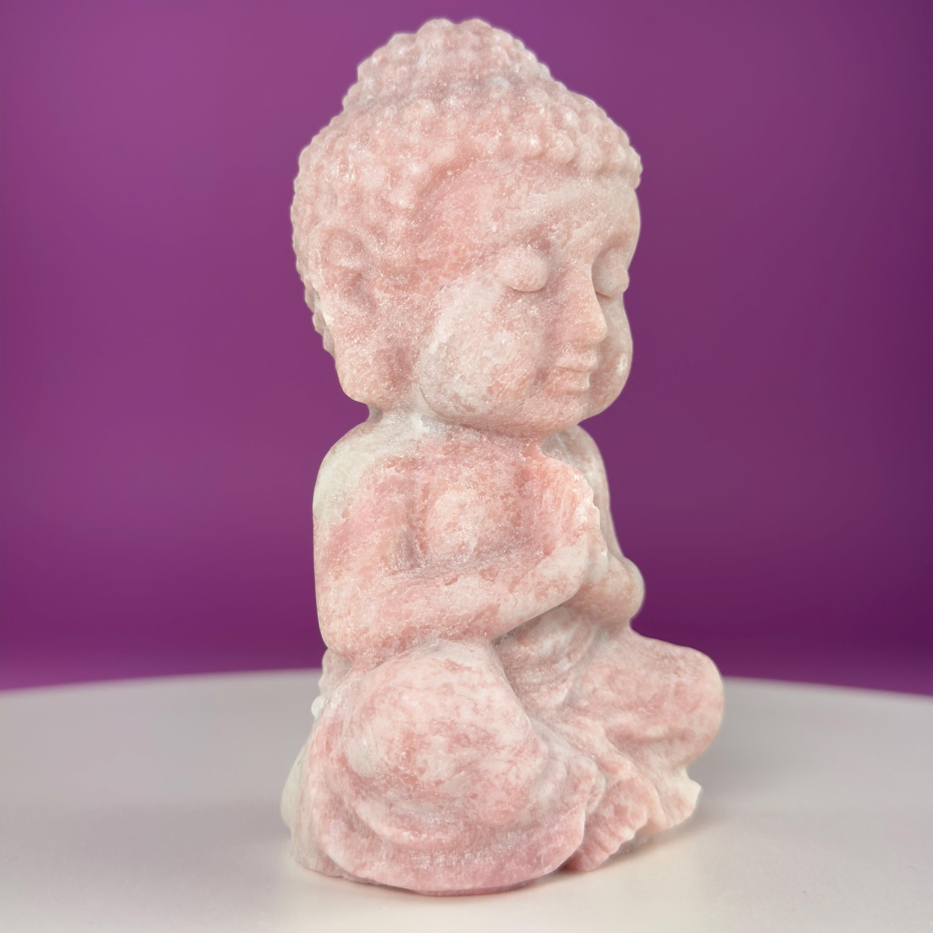 Pink Opal Buddha Carving – 471g Crystal Statue for Love, Emotional Healing & Peaceful Energy