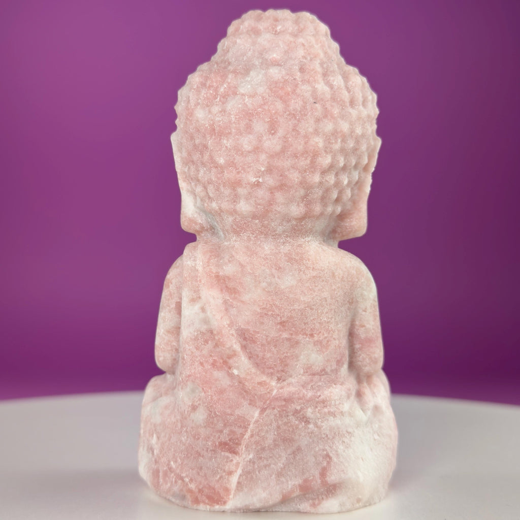 Pink Opal Buddha Carving – 471g Crystal Statue for Love, Emotional Healing & Peaceful Energy