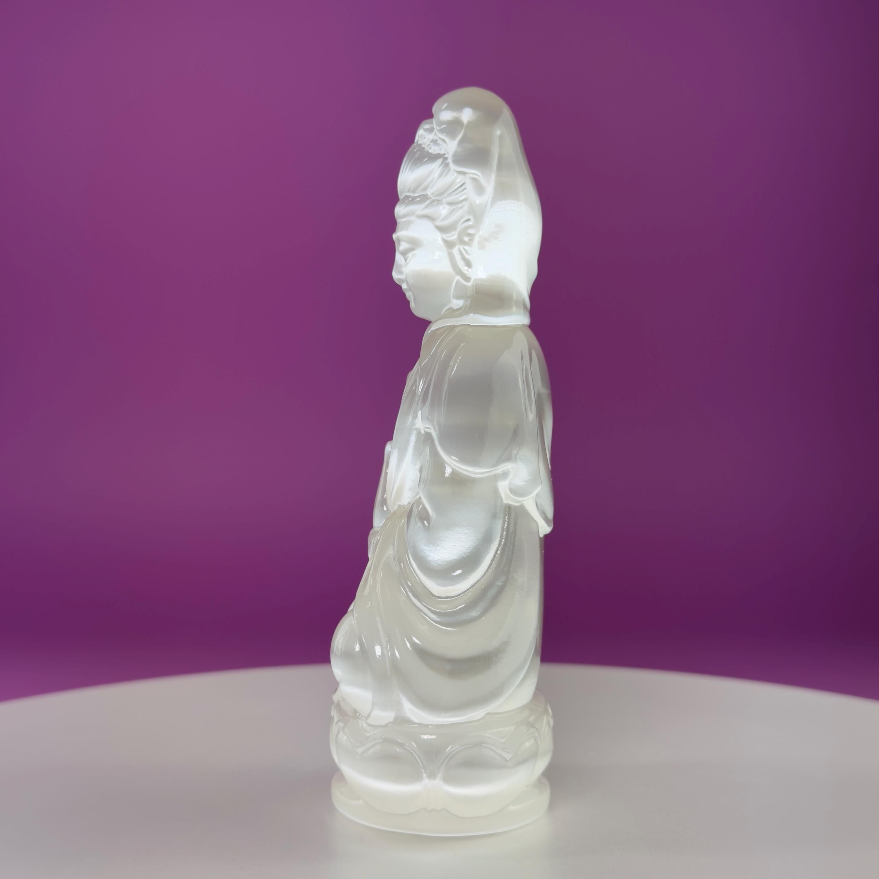 Selenite Guanyin – 455g Crystal Goddess of Compassion