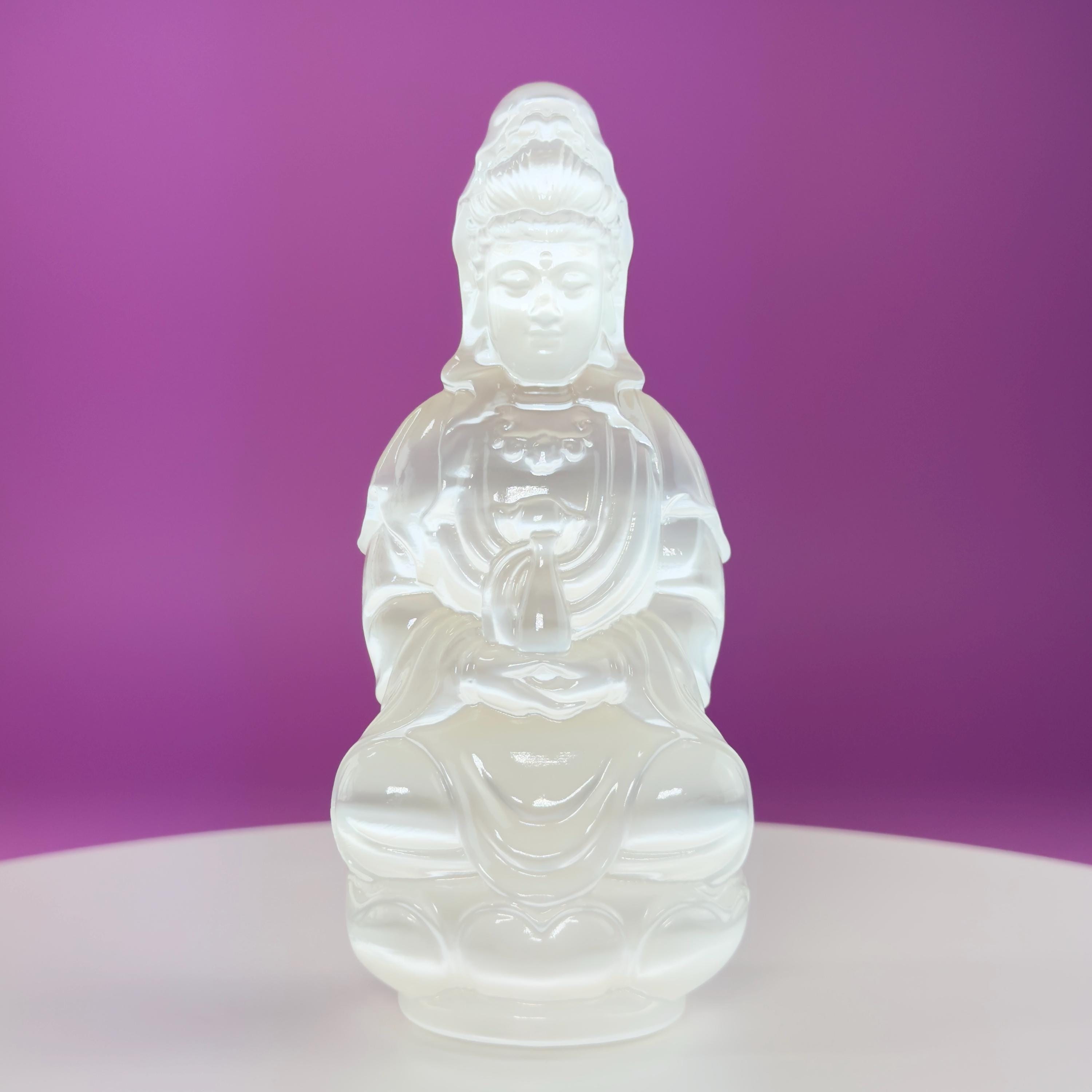 Selenite Guanyin – 455g Crystal Goddess of Compassion