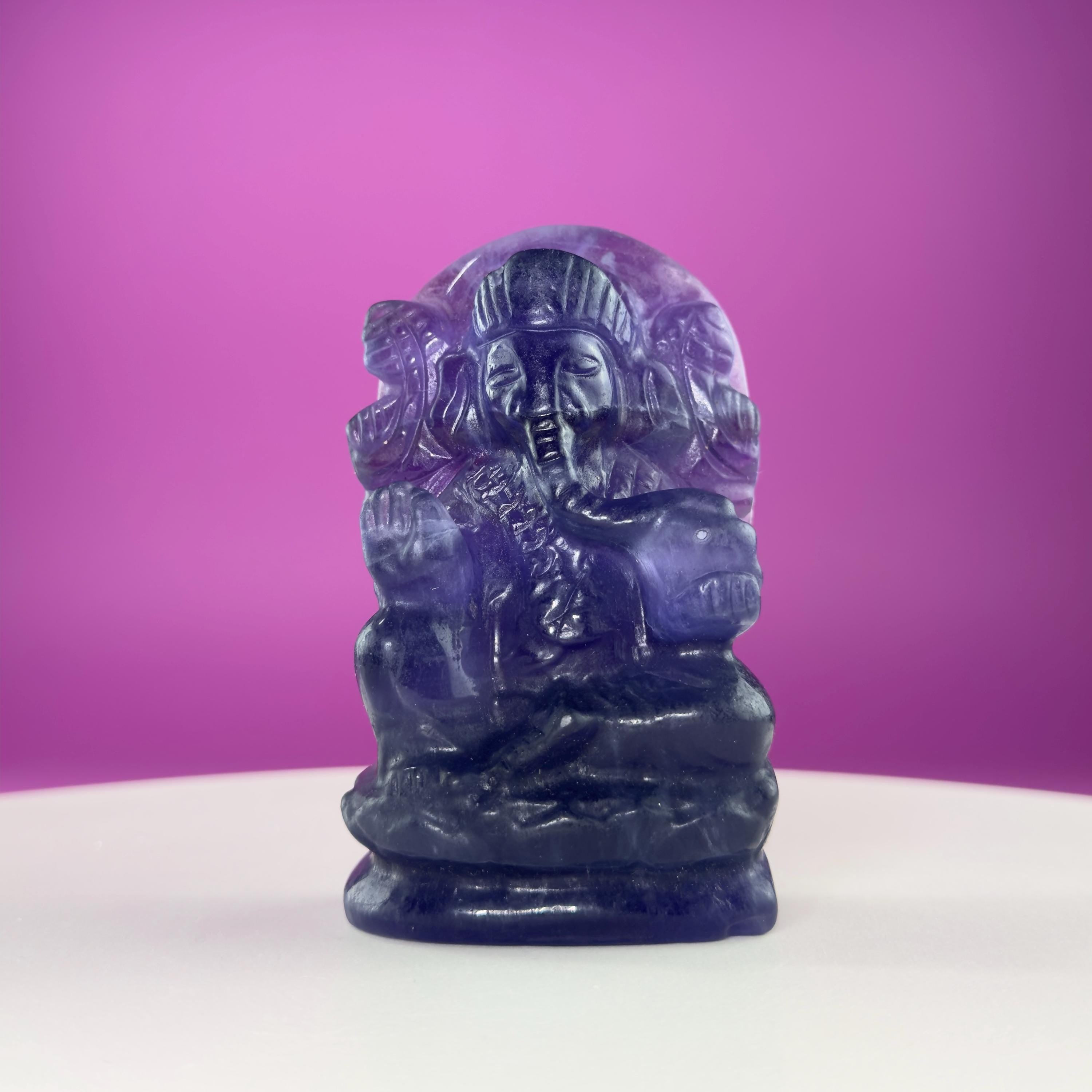 Fluorite Ganesha – 436g Crystal God of Prosperity & Clarity