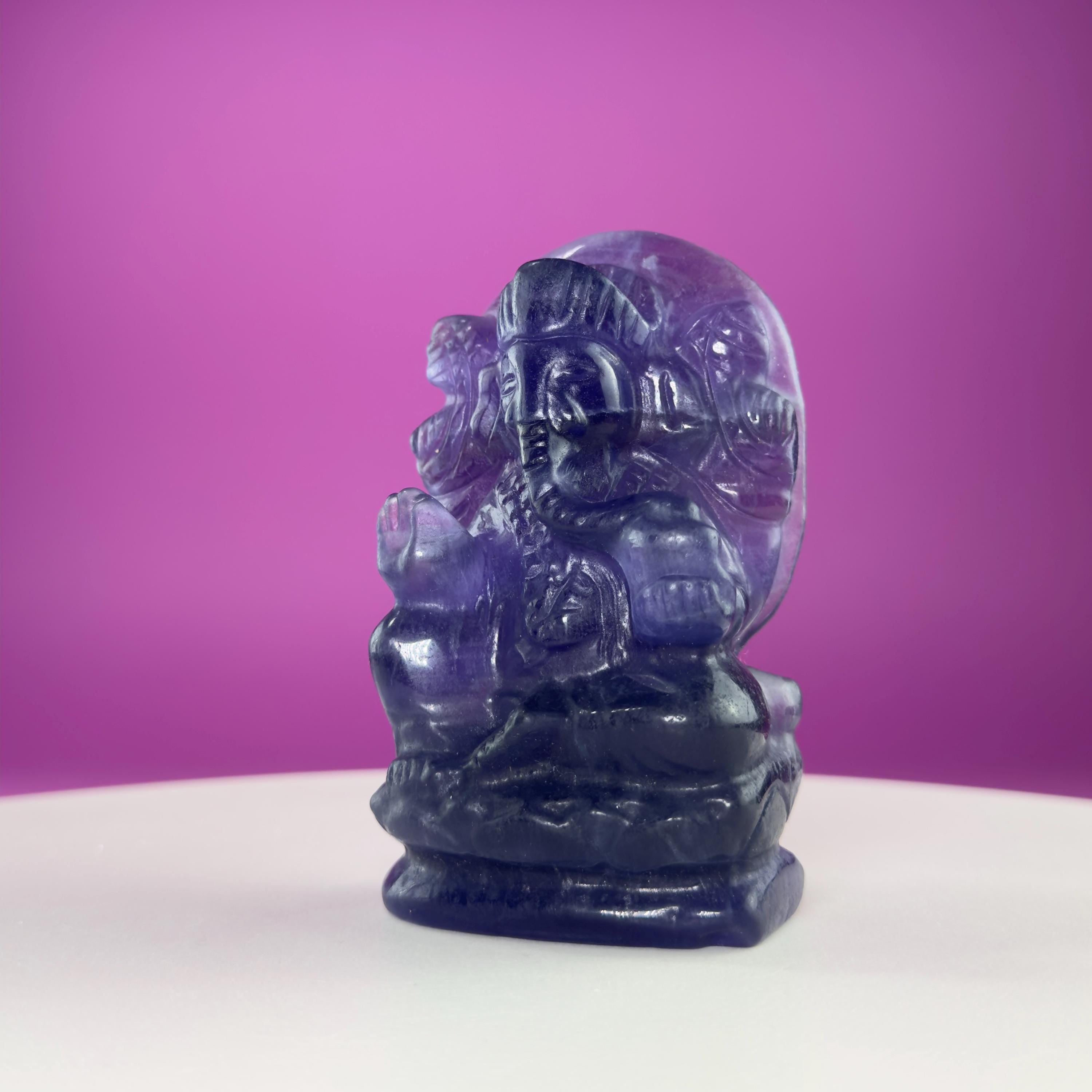 Fluorite Ganesha – 436g Crystal God of Prosperity & Clarity