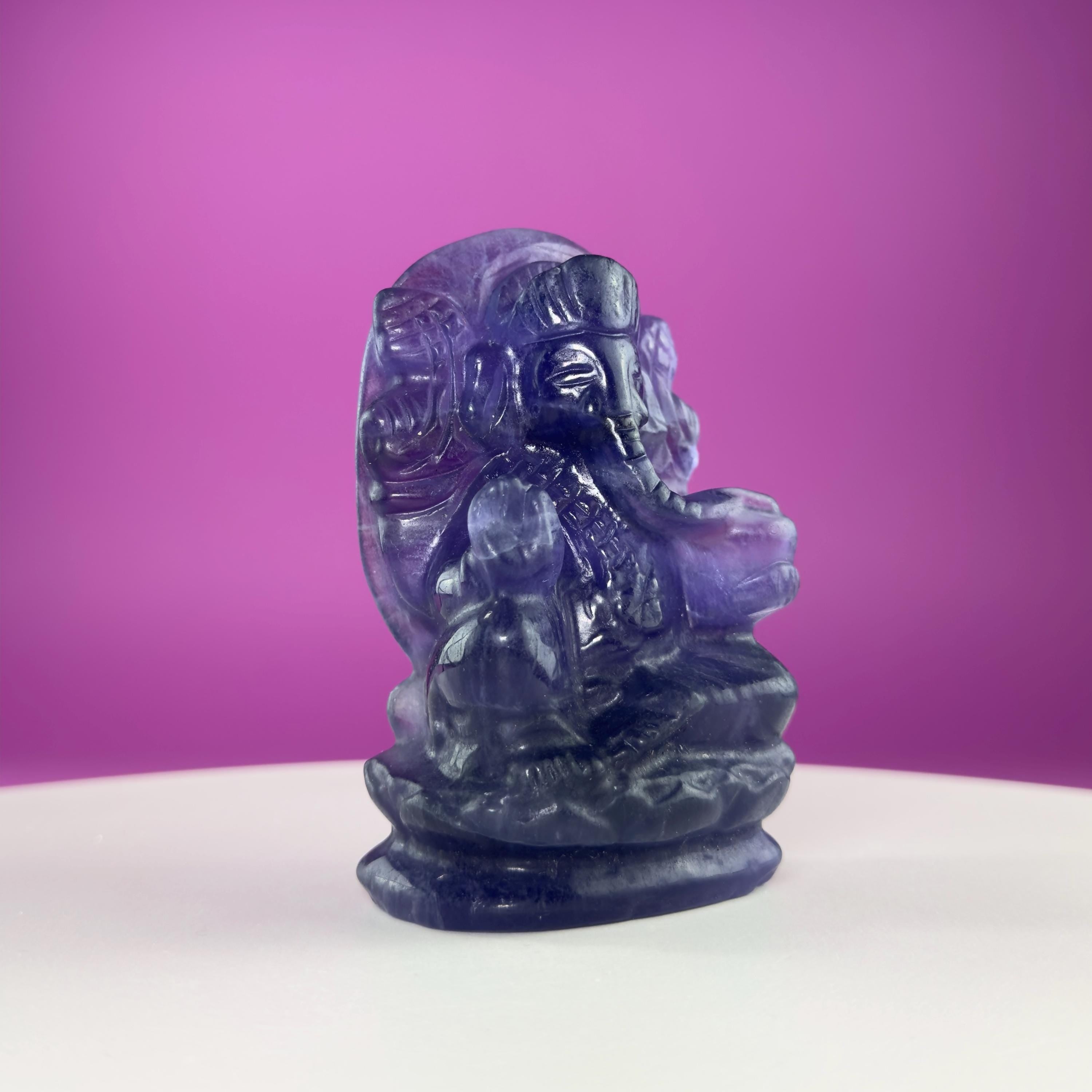 Fluorite Ganesha – 436g Crystal God of Prosperity & Clarity