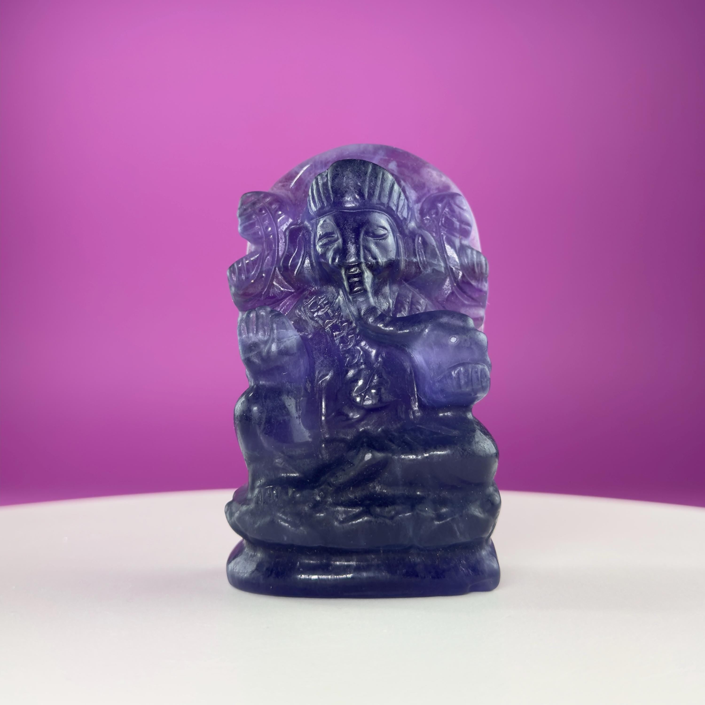 Fluorite Ganesha – 436g Crystal God of Prosperity & Clarity