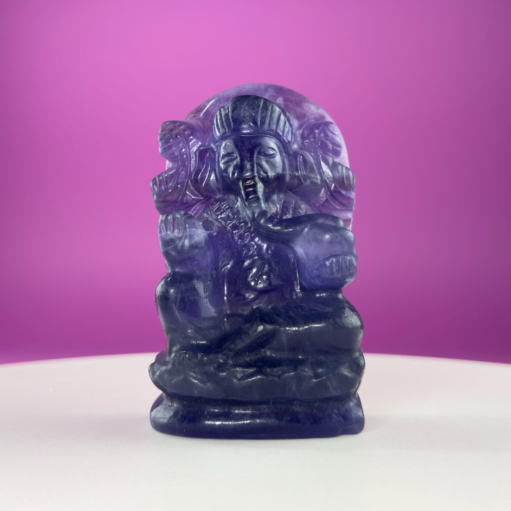 Fluorite Ganesha – 436g Crystal God of Prosperity & Clarity