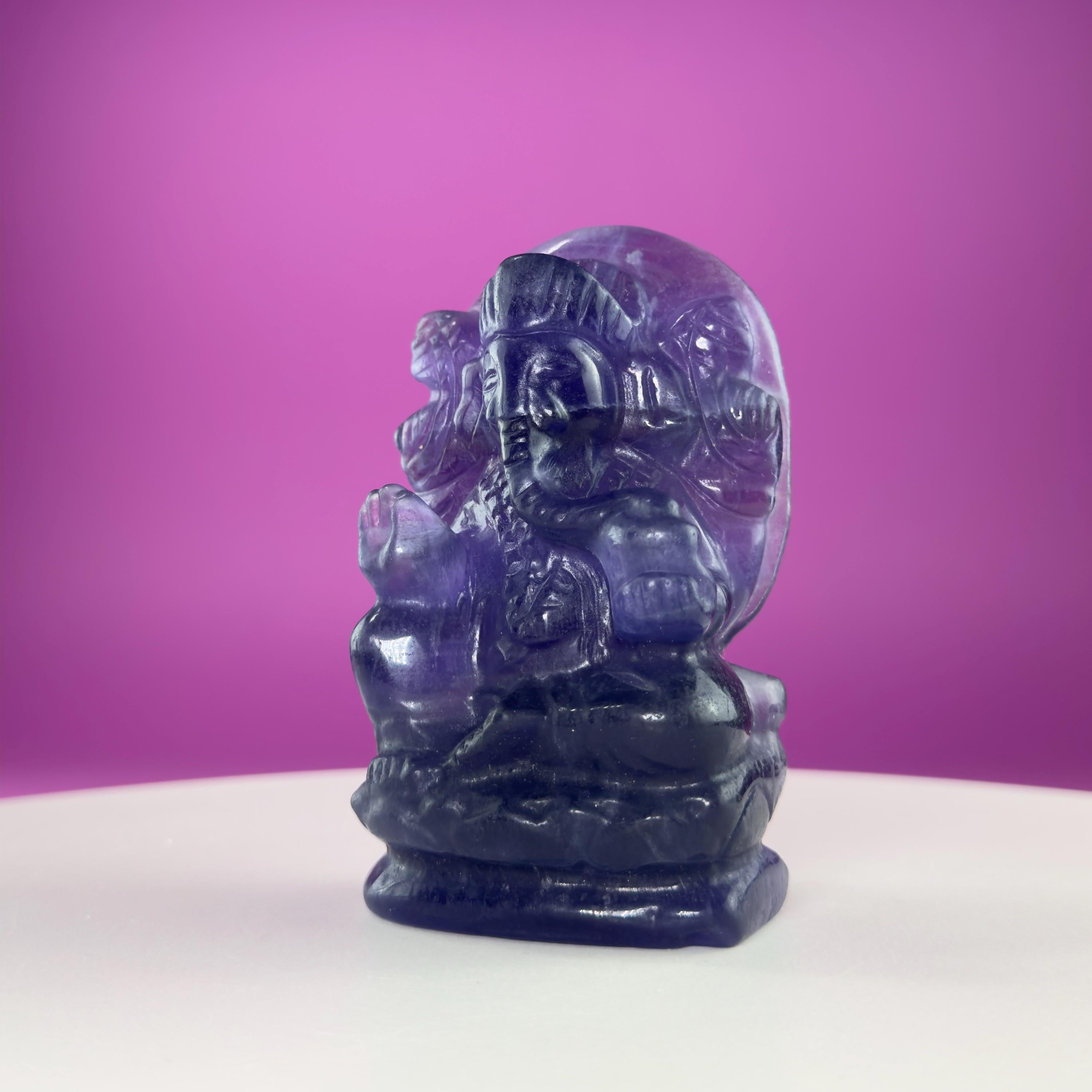 Fluorite Ganesha – 436g Crystal God of Prosperity & Clarity