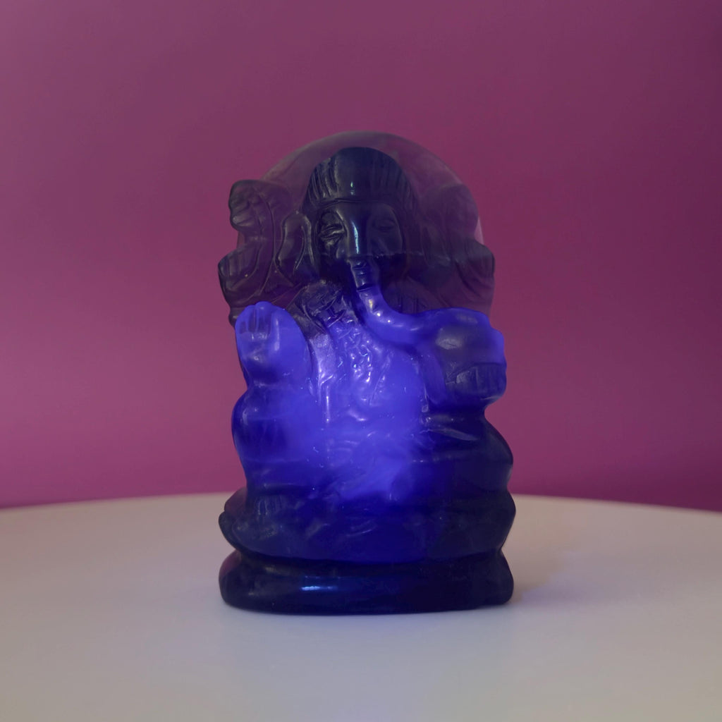 Fluorite Ganesha – 436g Crystal God of Prosperity & Clarity