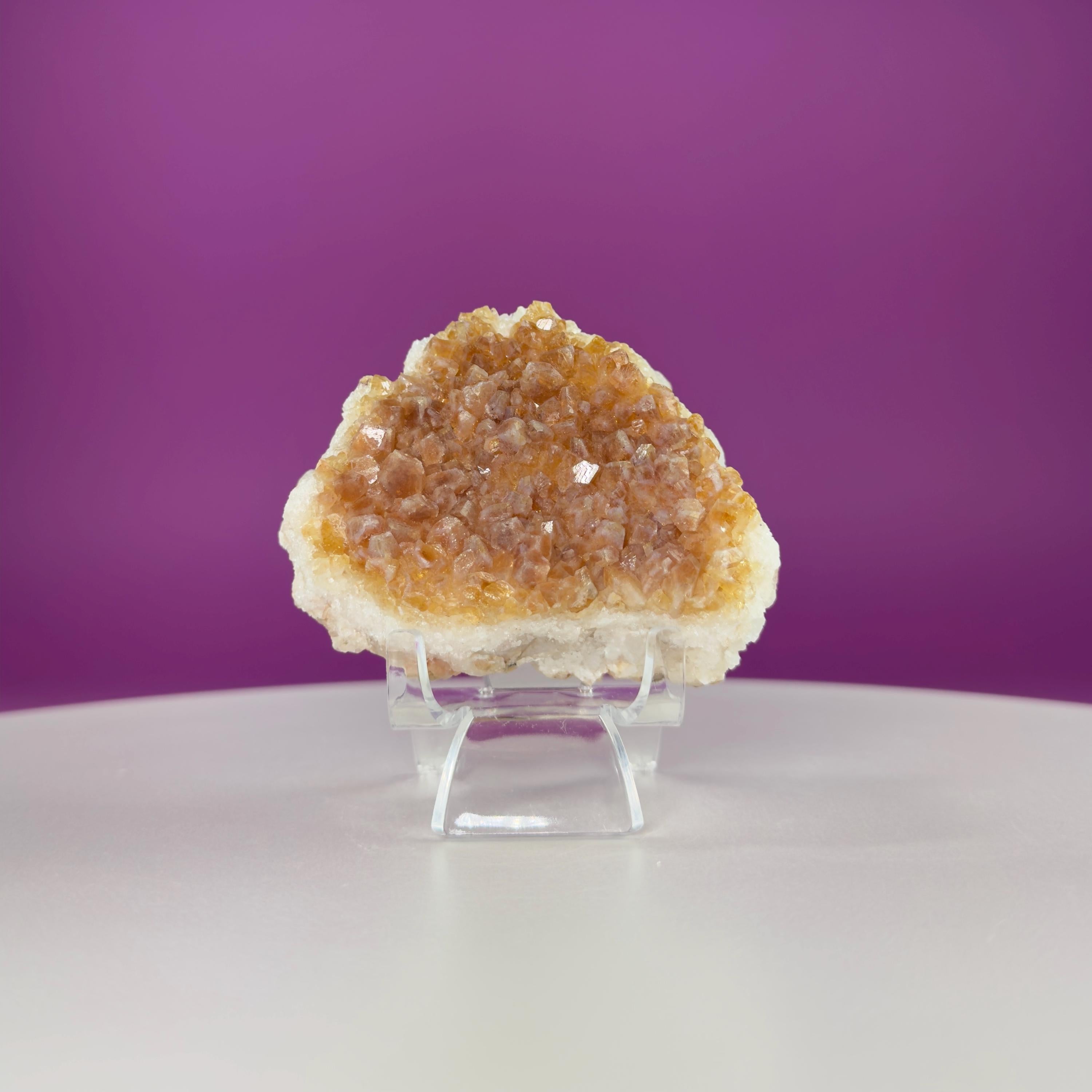 Brazilian Citrine Cluster Specimen – Natural Citrine Druzy Crystal 238g