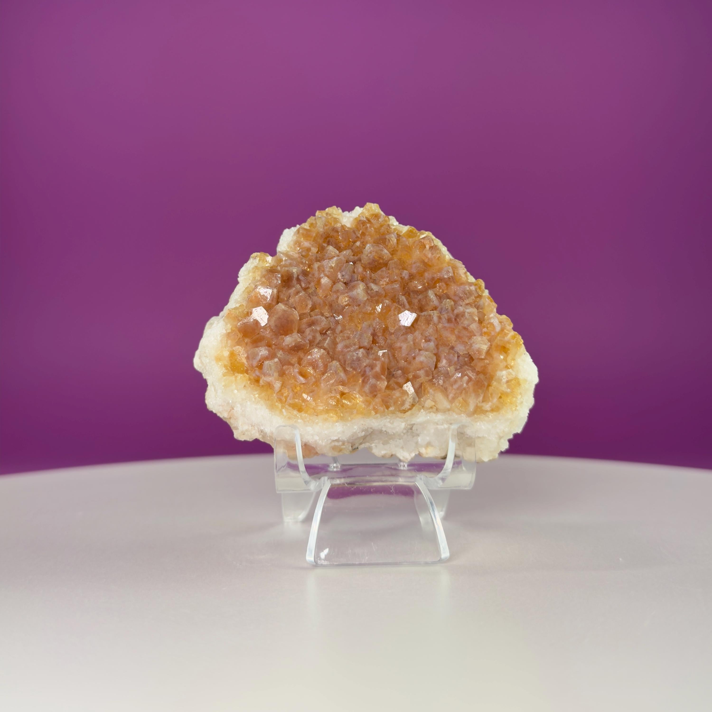Brazilian Citrine Cluster Specimen – Natural Citrine Druzy Crystal 238g
