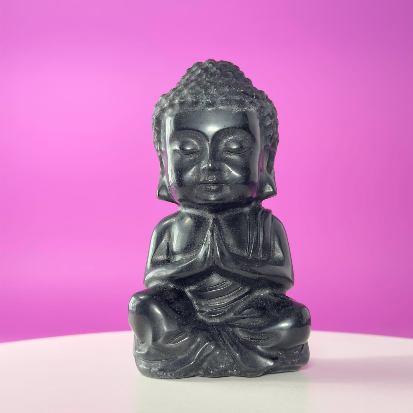 Black Obsidian Baby Buddha – 884g Premium Statement Altar Statue