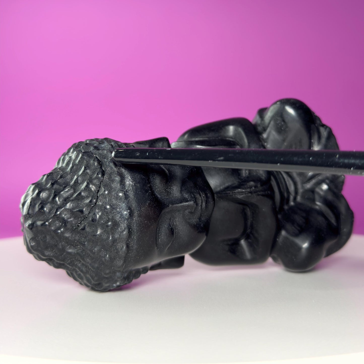 Black Obsidian Baby Buddha – 884g Premium Statement Altar Statue