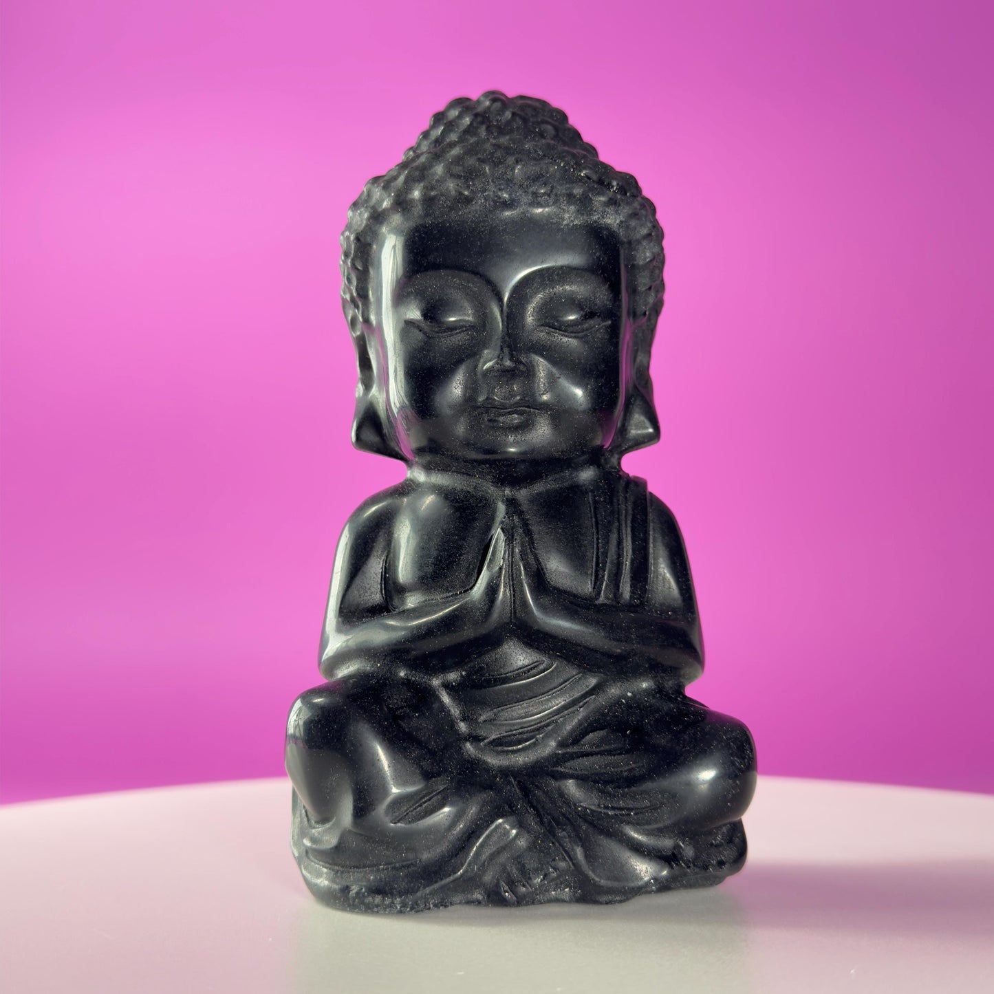 Black Obsidian Baby Buddha – 884g Premium Statement Altar Statue