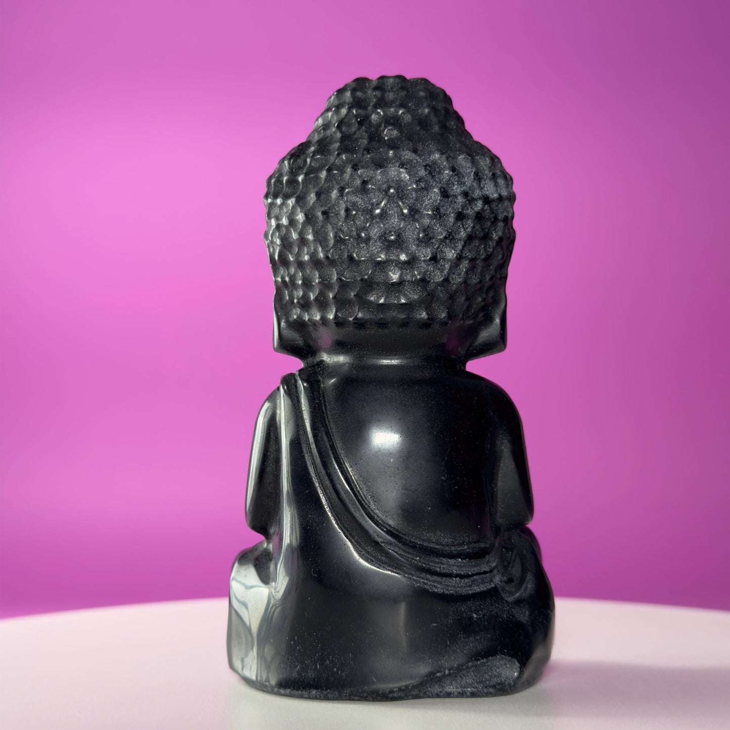 Black Obsidian Baby Buddha – 884g Premium Statement Altar Statue