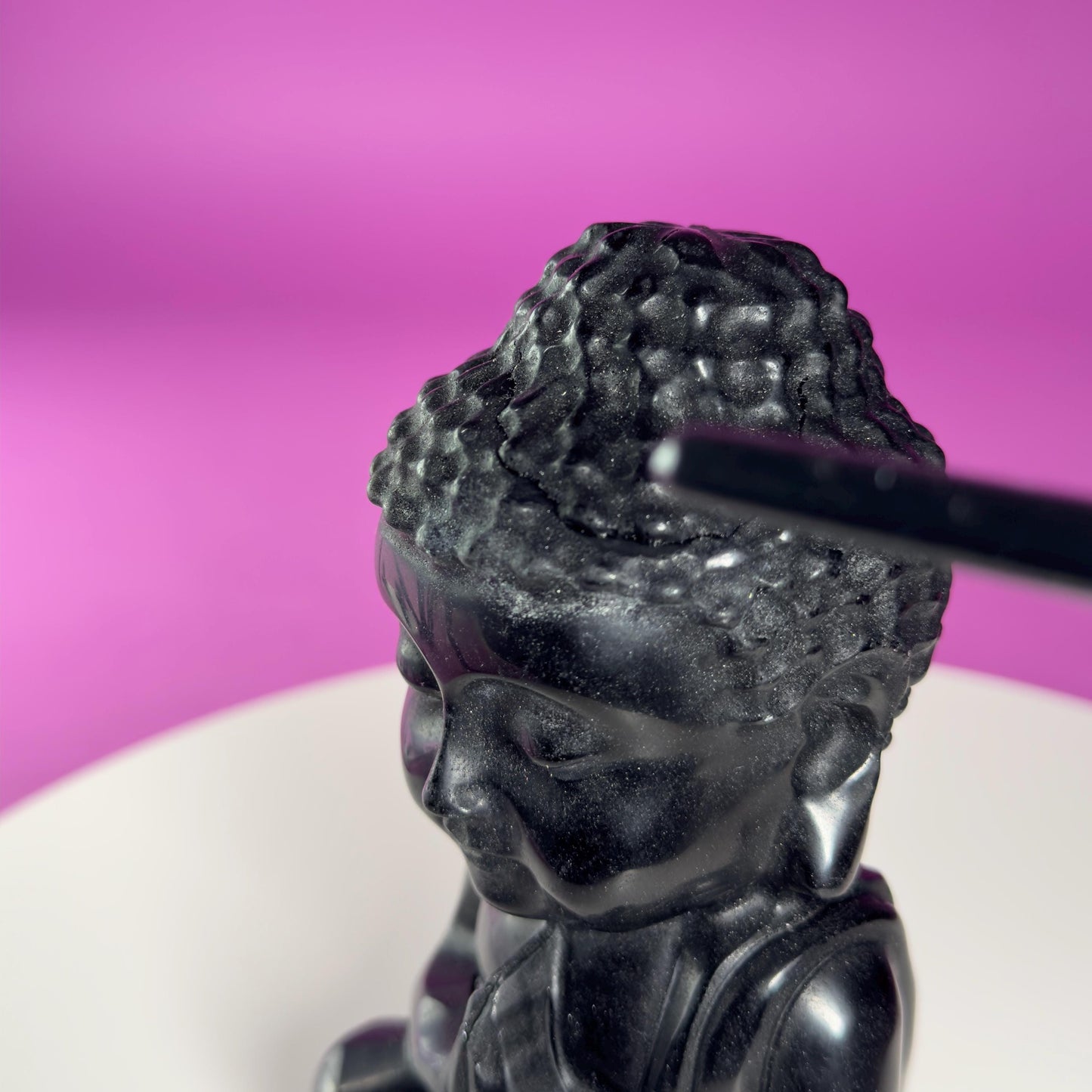 Black Obsidian Baby Buddha – 884g Premium Statement Altar Statue