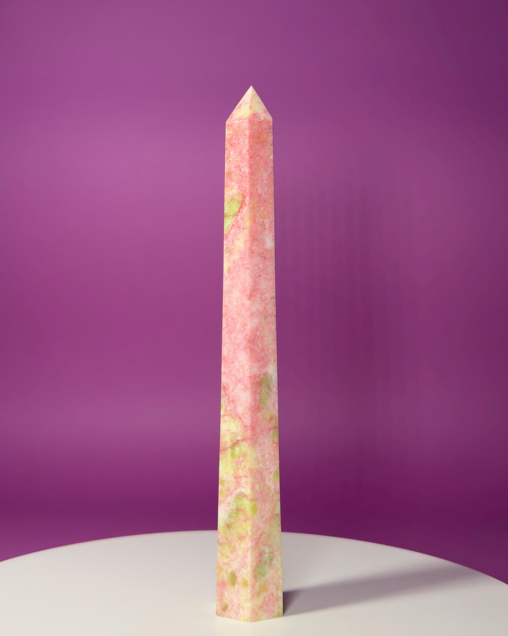 Thulite Tower 524g – Rare Pink Heart Energy Crystal Tower