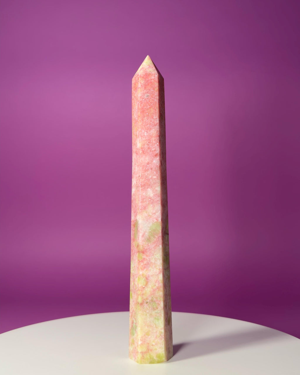 Thulite Tower 524g – Rare Pink Heart Energy Crystal Tower