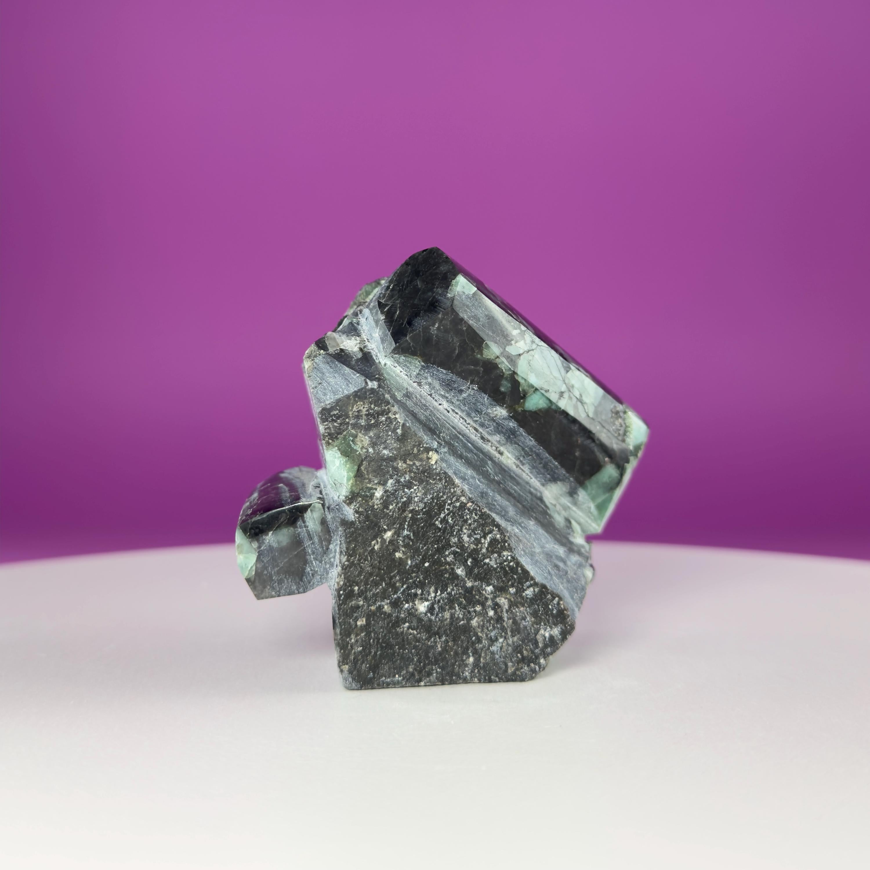 Emerald Double Beryl Specimen | 316g Natural Brazilian Green Beryl in Matrix