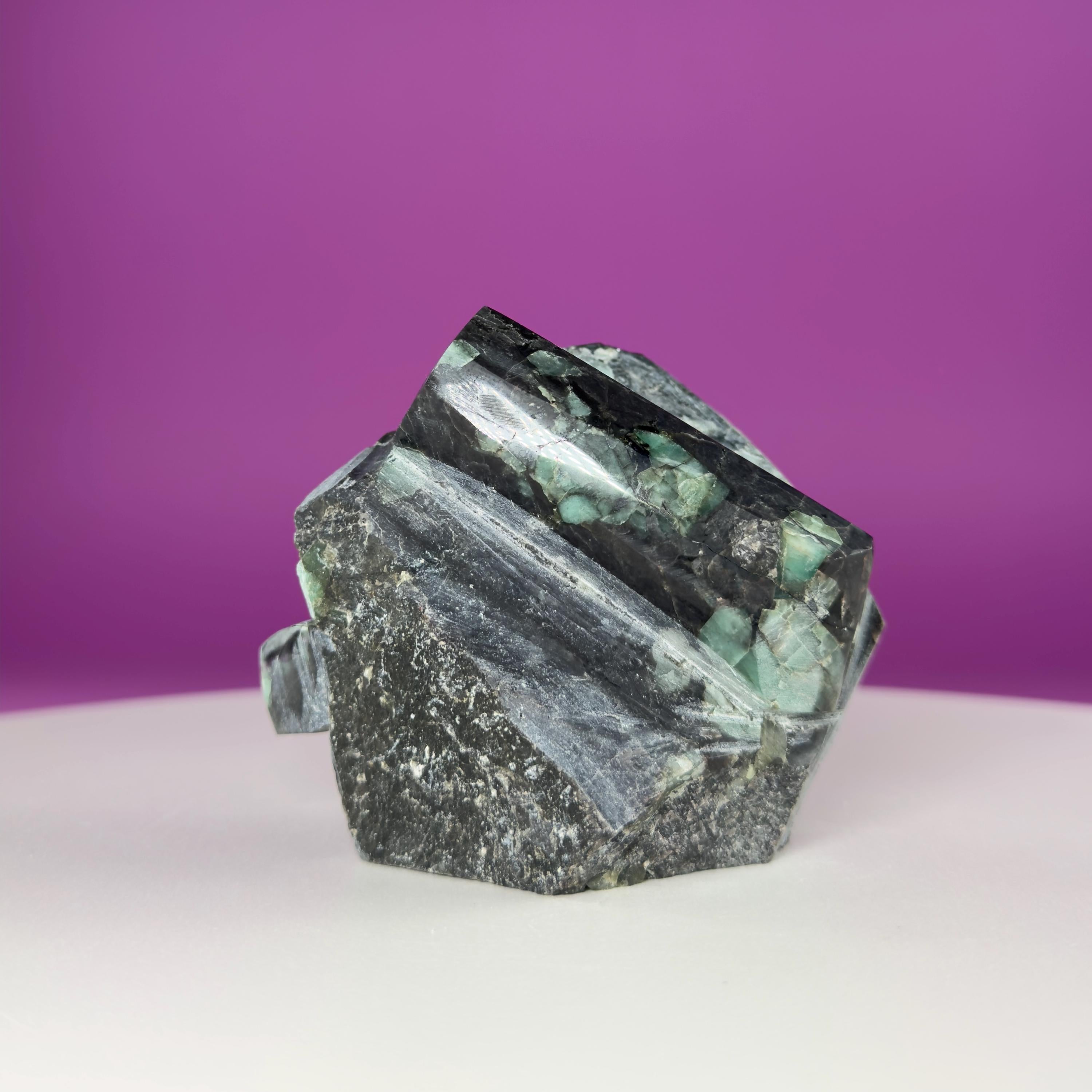 Emerald Double Beryl Specimen | 316g Natural Brazilian Green Beryl in Matrix